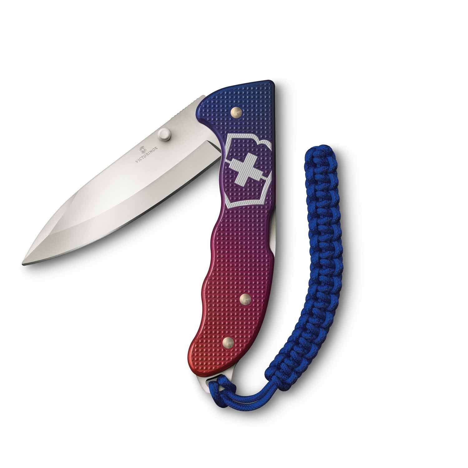 Victorinox Evoke Alox Grosses Taschemesser, Klappbares Messer blau/rot