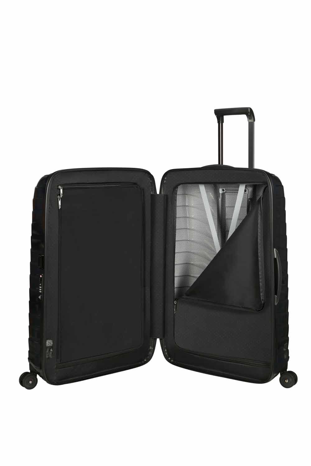Samsonite Proxis Trolley mit 4 Rollen 75cm + GRATIS HOTELGUTSCHEIN Schwarz