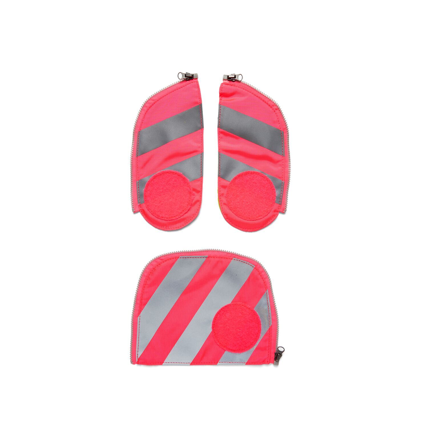 ergobag Schulzubehör Fluo-Zip Set mit Reflektorstreifen, 3-tlg. ab 2019 Pink