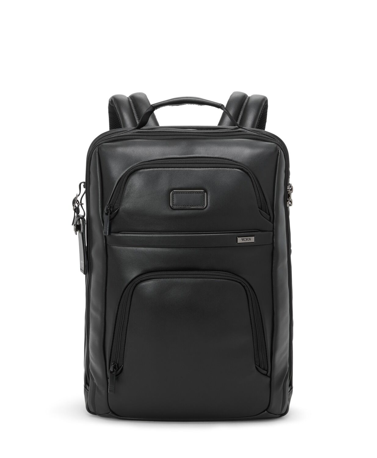 Tumi Alpha Großer 17” Erweiterbarer Rucksack aus Leder, Black