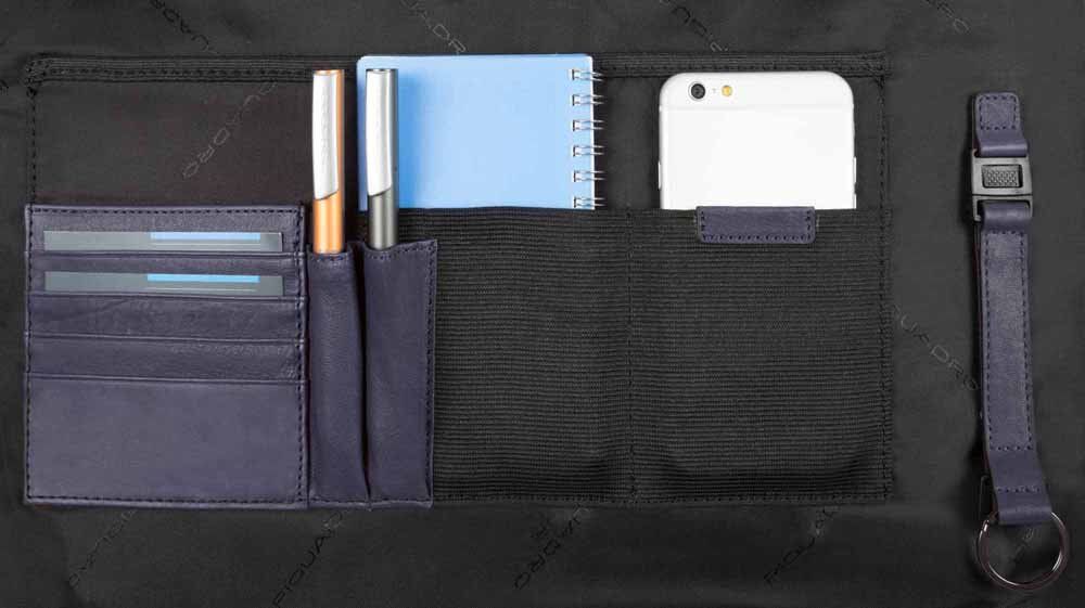 Piquadro Black Square Schmale Kurzgrifflaptoptasche 15" mit Tabletfach oceanblau Piquadro Black Square Schmale Kurzgrifflaptoptasche 15" mit Tabletfach oceanblau