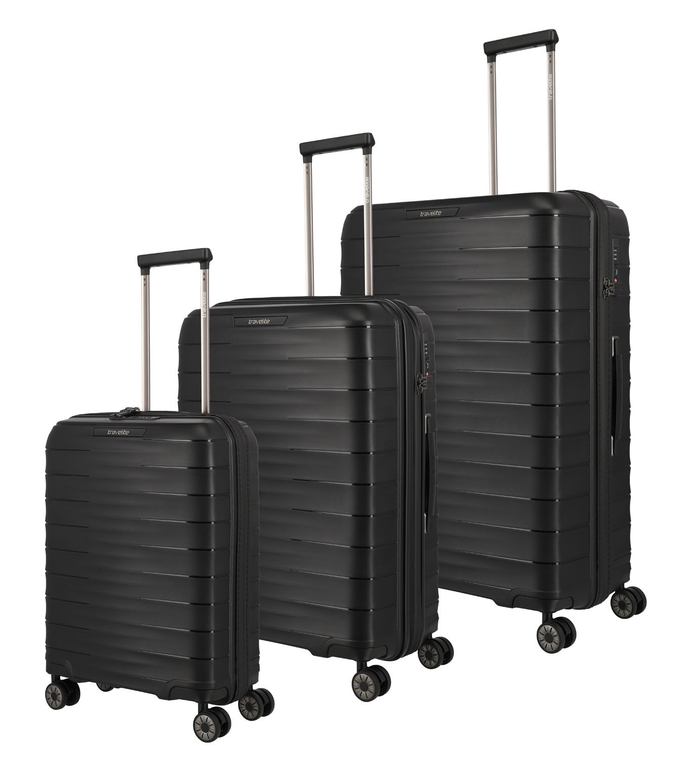 Travelite Mooby 3-tlg. Koffer-Set L/M/S, 4w Schwarz