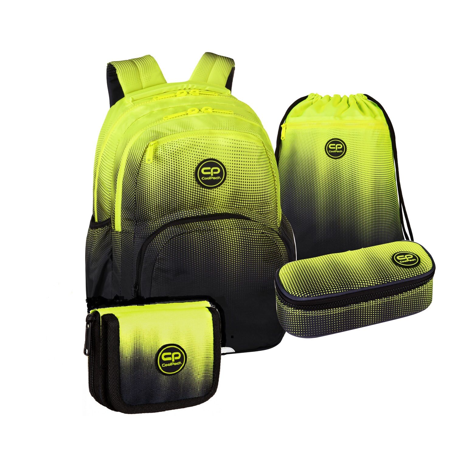 CoolPack Pick 17" 4tlg.Set Rucksack Gradient Lemon