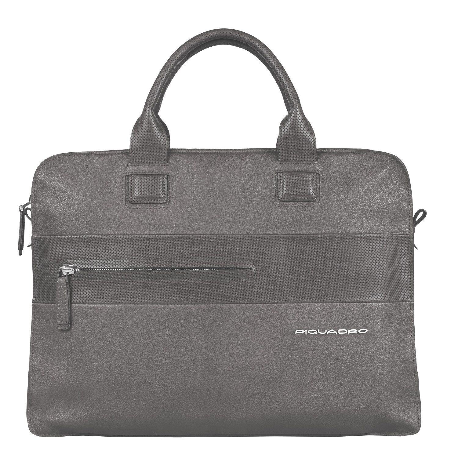 Piquadro Laszlo Doppelgriff-Laptoptasche mit Fächerfach slate