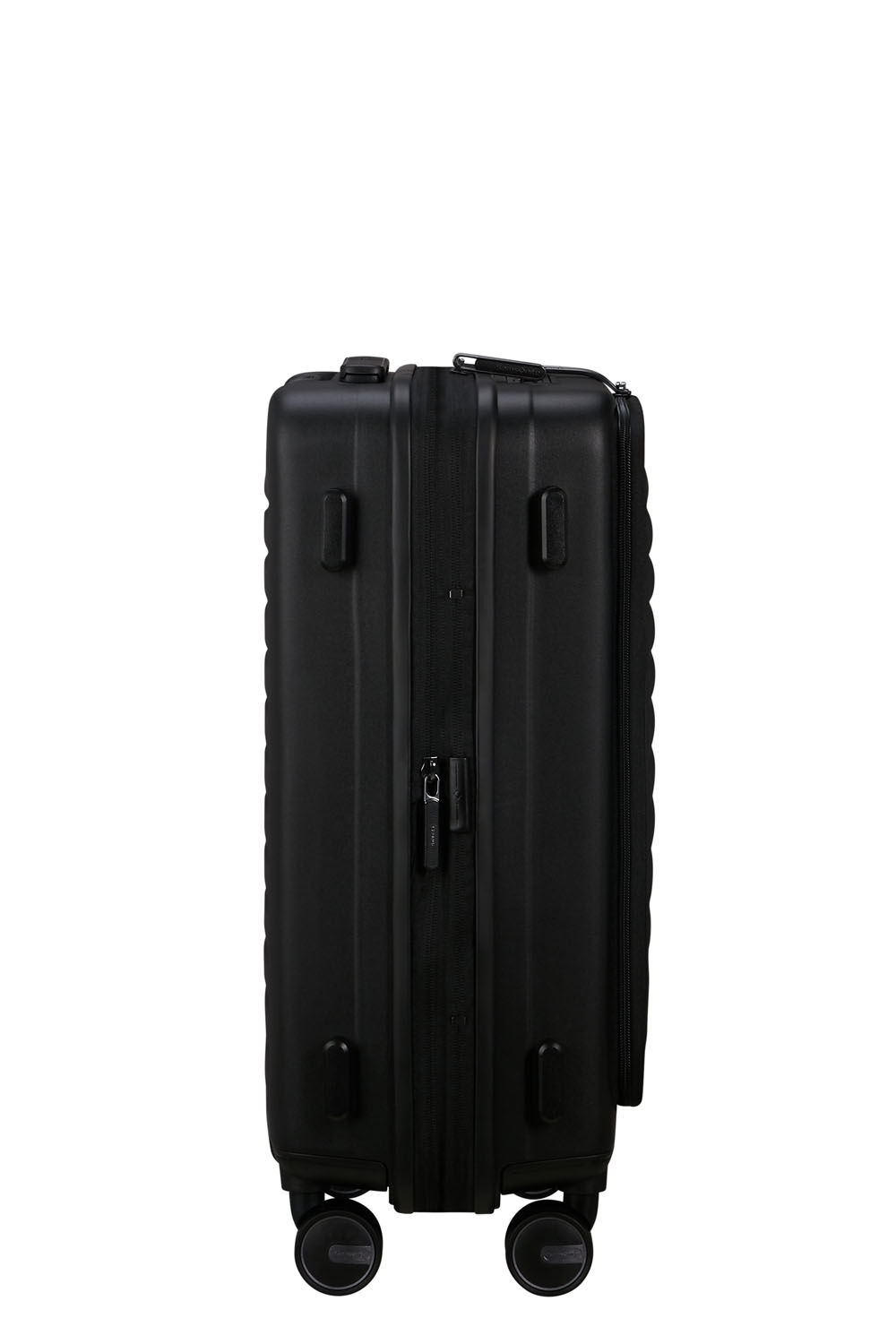Samsonite Restackd EASY ACCESS Trolley mit 4 Rollen erweiterbar 55cm + GRATIS HOTELGUTSCHEIN Schwarz