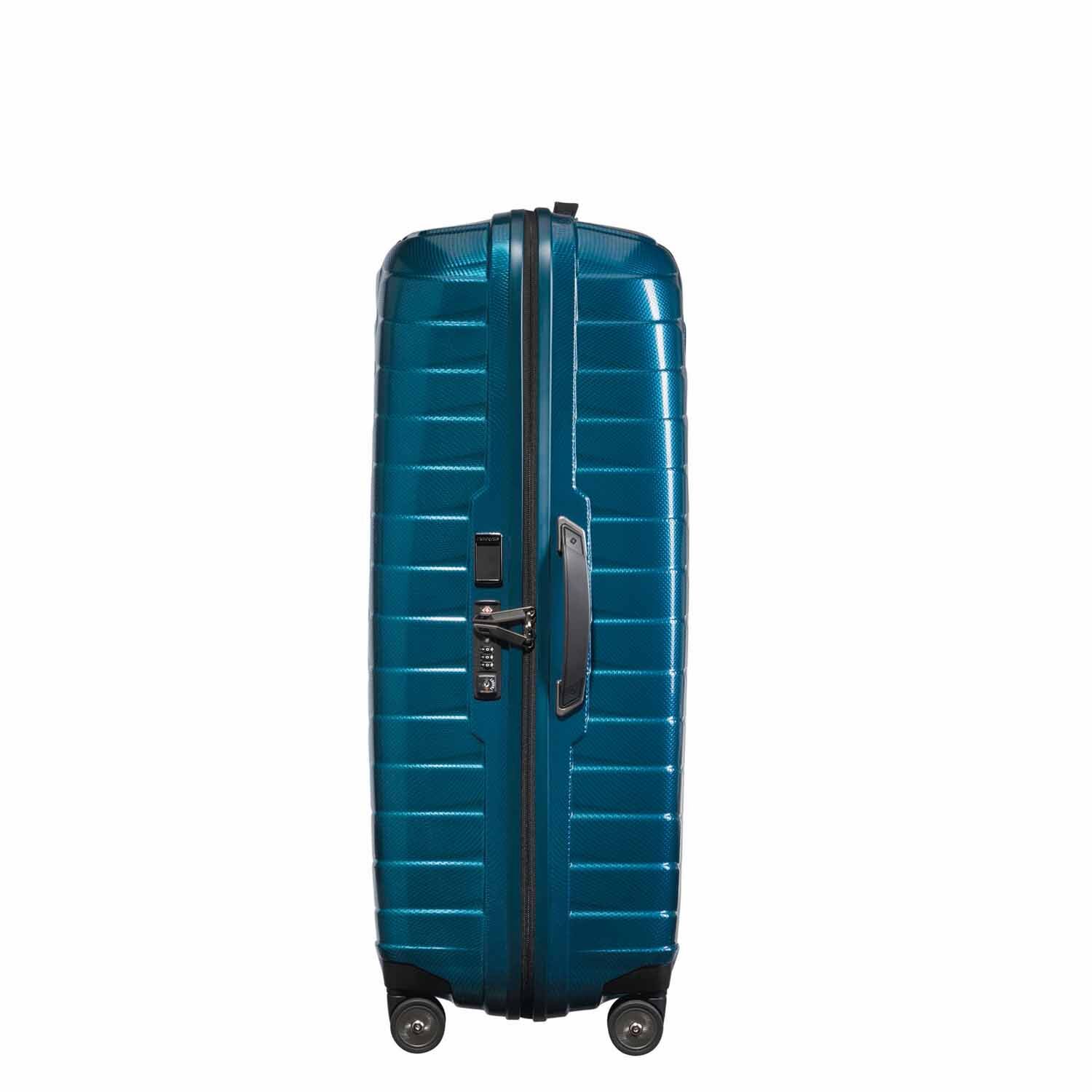 Samsonite Proxis Trolley mit 4 Rollen 81cm + GRATIS HOTELGUTSCHEIN Petrol Blue