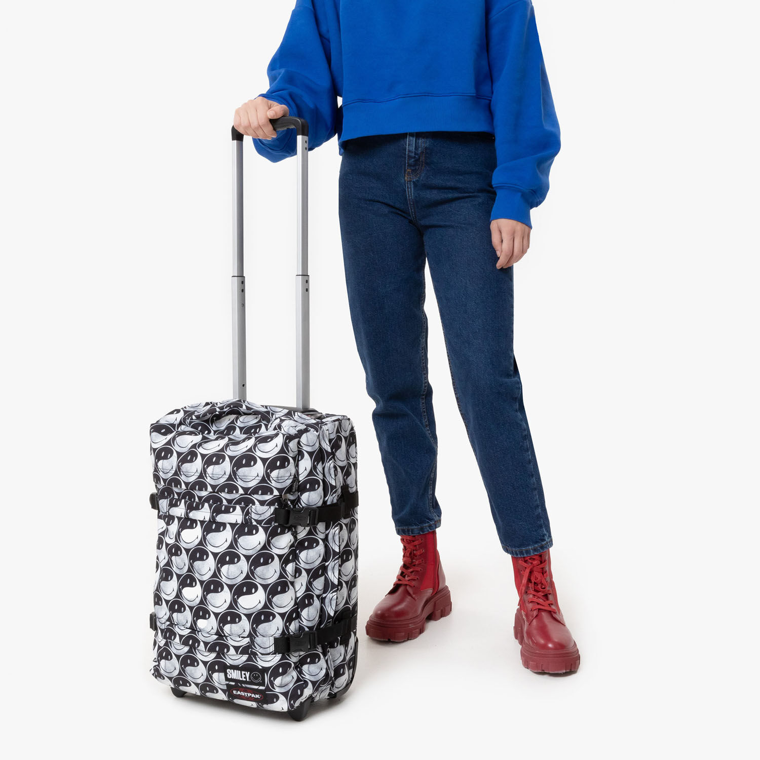 Eastpak Transit'R Reisetrolley S mit 2 Rollen 24 Smiley YY Black