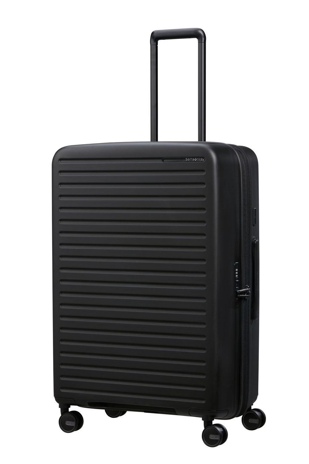 Samsonite Restackd Trolley mit 4 Rollen erweiterbar 75cm + GRATIS HOTELGUTSCHEIN Schwarz