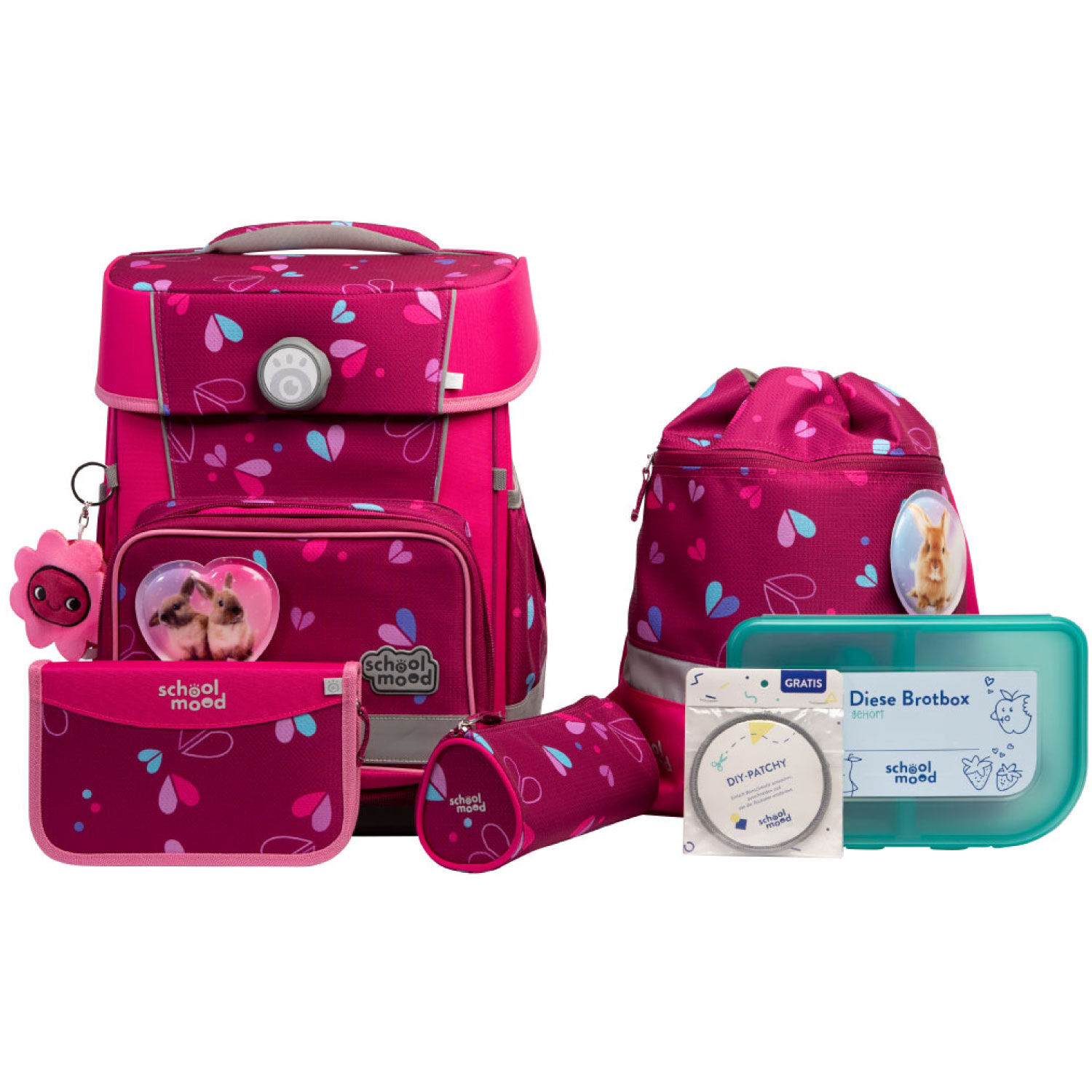 School-Mood Champion Pro 7-tlg. Schulranzenset Klara (Häschen)