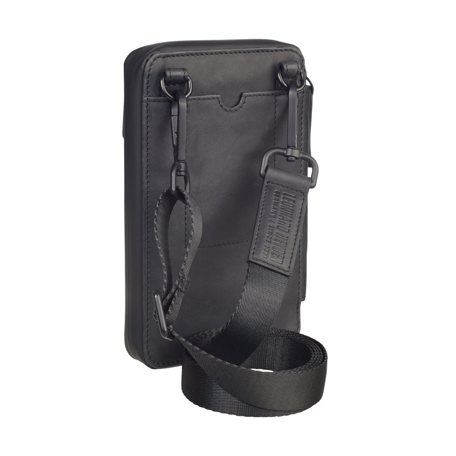 Leonhard Heyden Den Haag Leder-Handy-Umhängetasche Schwarz Leonhard Heyden Den Haag Leder-Handy-Umhängetasche Schwarz