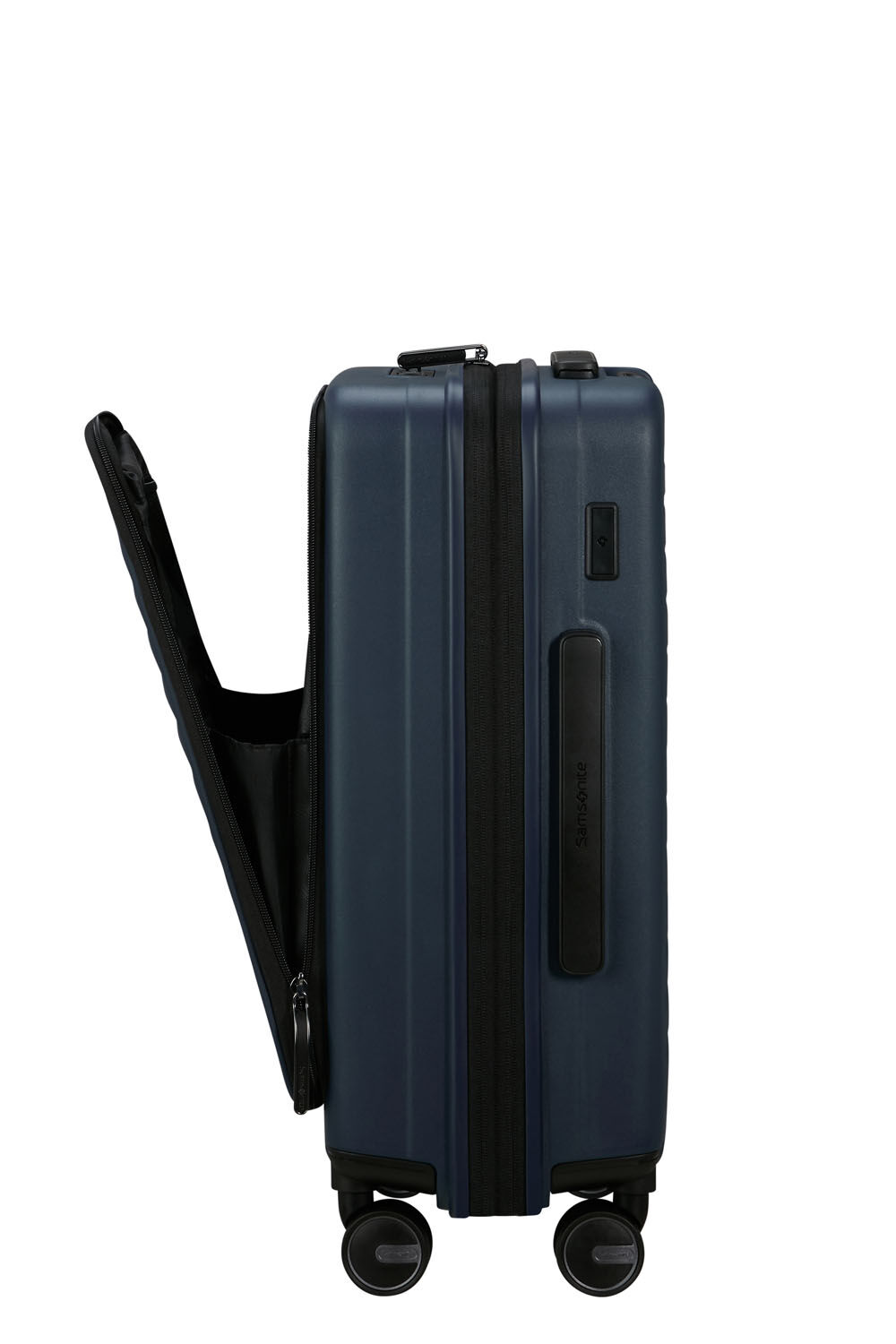 Samsonite Restackd EASY ACCESS Trolley mit 4 Rollen erweiterbar 55cm + GRATIS HOTELGUTSCHEIN Midnight