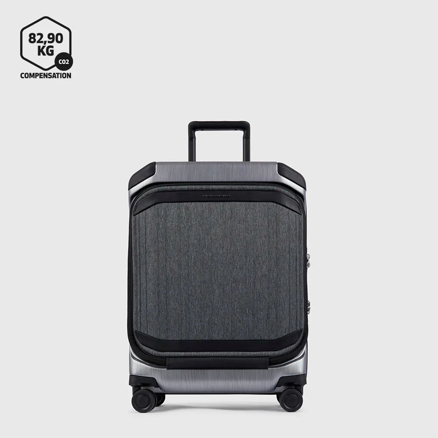 Piquadro PQ Light Premium 4-Rollen Laptop-Trolley, Koffer in Handgepäckgröße Grau/Schwarz Piquadro PQ Light Premium 4-Rollen Laptop-Trolley, Koffer in Handgepäckgröße Grau/Schwarz