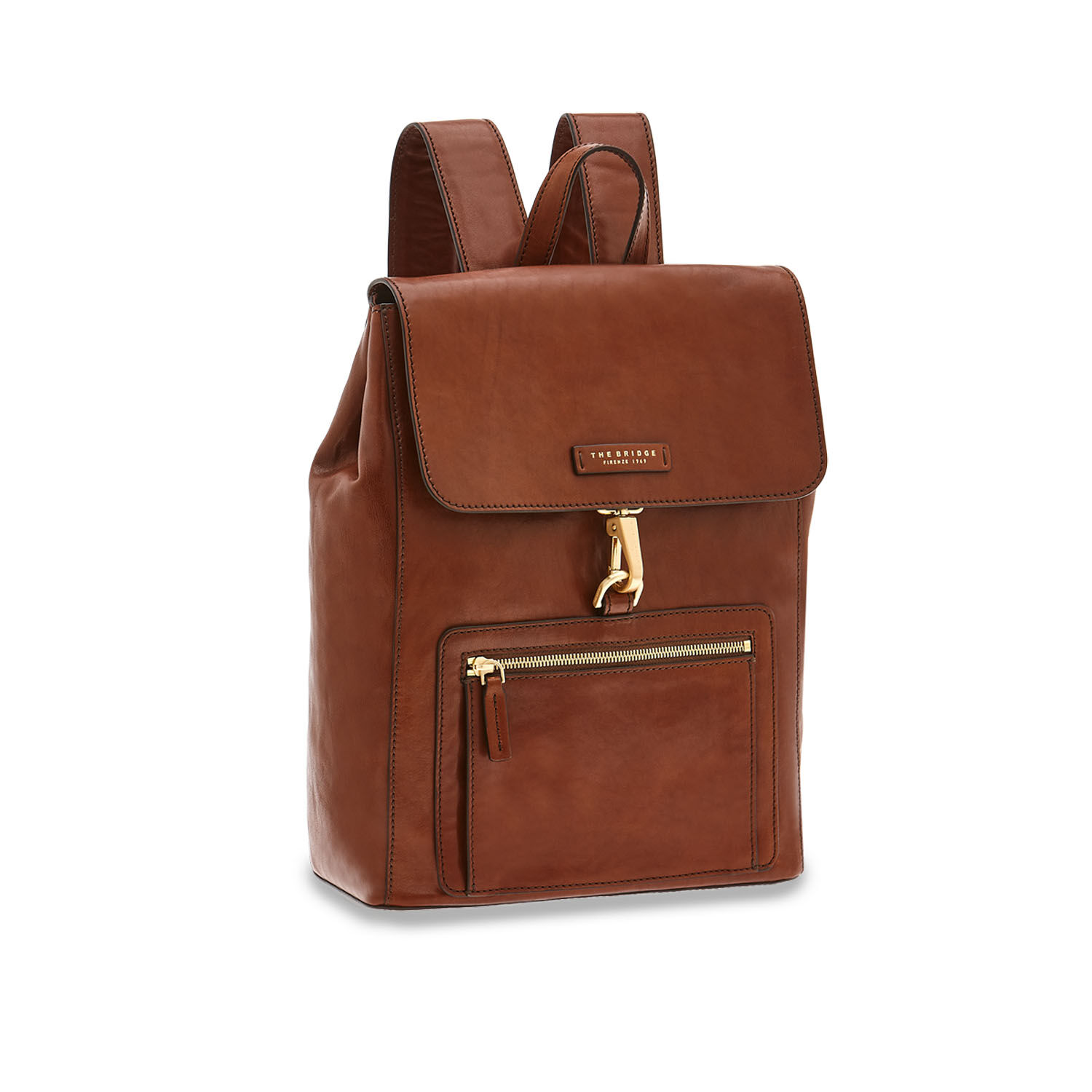 The Bridge Alberto Leder-Rucksack Braun/Gold The Bridge Alberto Leder-Rucksack Braun/Gold