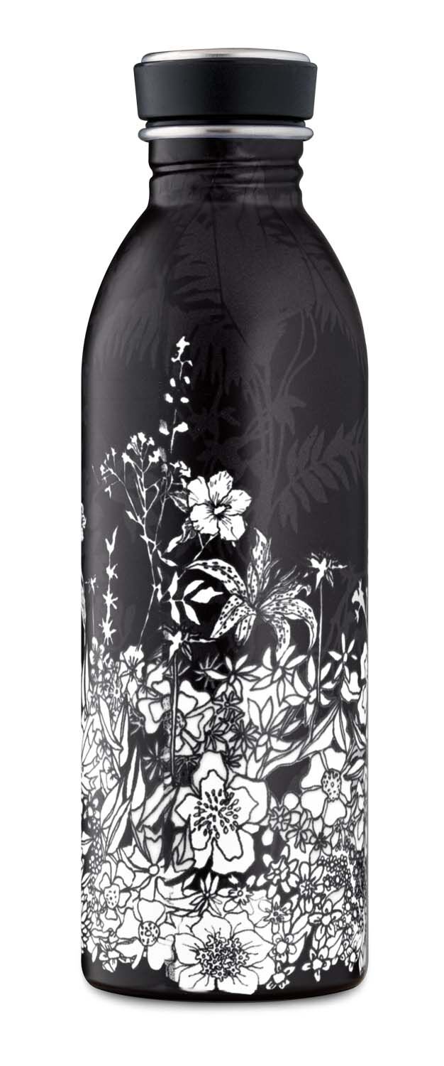 24Bottles® Urban Bottle Floral 500ml Noir 24Bottles® Urban Bottle Floral 500ml Noir