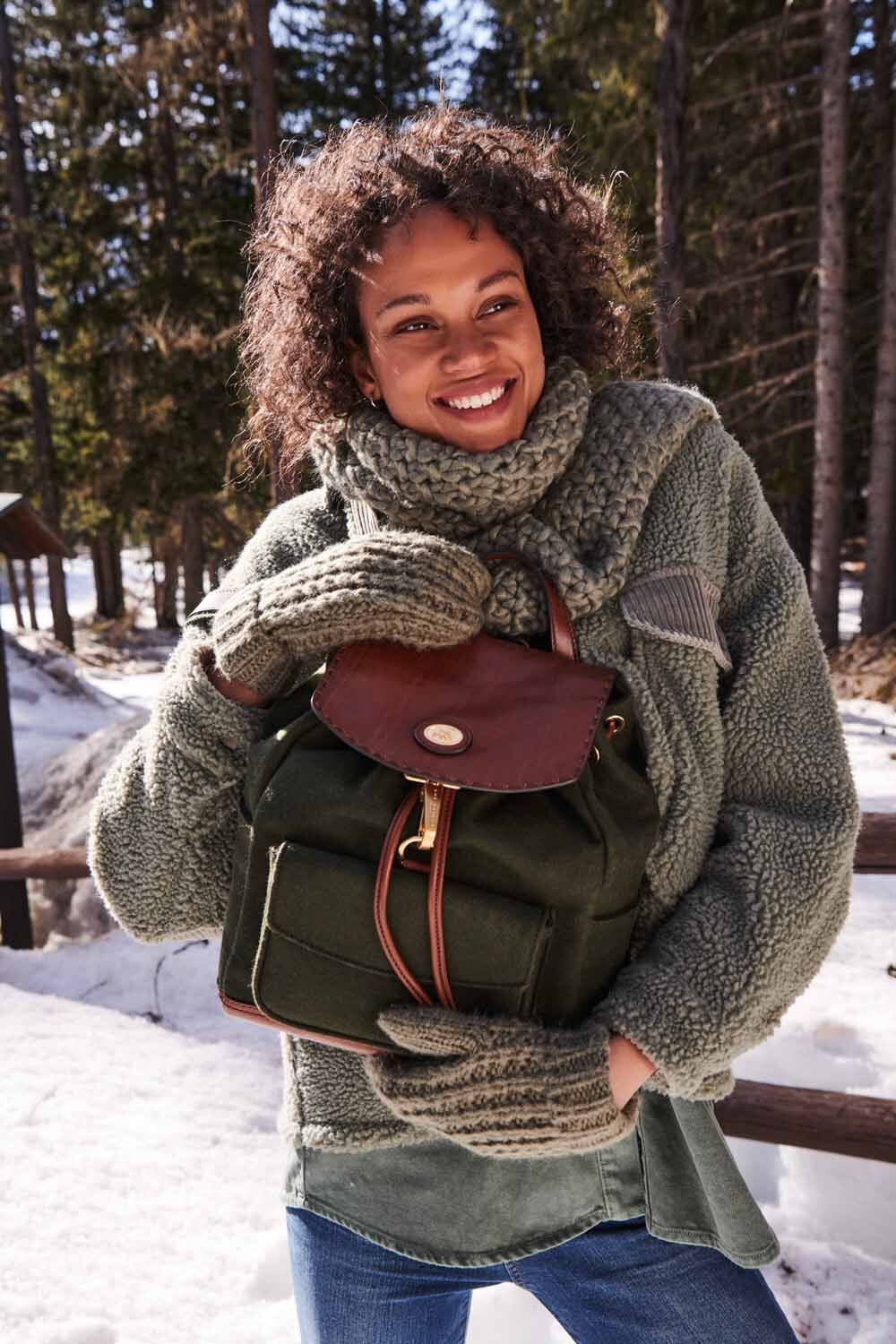 The Bridge Loden Capsule Rucksack 0401125F Braun/Loden Grün/Gold The Bridge Loden Capsule Rucksack 0401125F Braun/Loden Grün/Gold