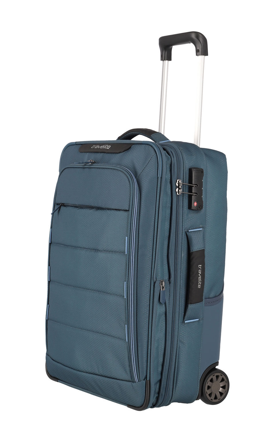 Travelite Skaii Hybrid-Trolley S, 2-Rollen erweiterbar Panoramablau