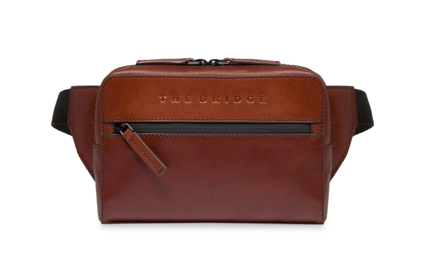 The Bridge Damiano Leder-Gürteltasche / Waist Pouch 073403EX Braun/Ruthenium Dunkel