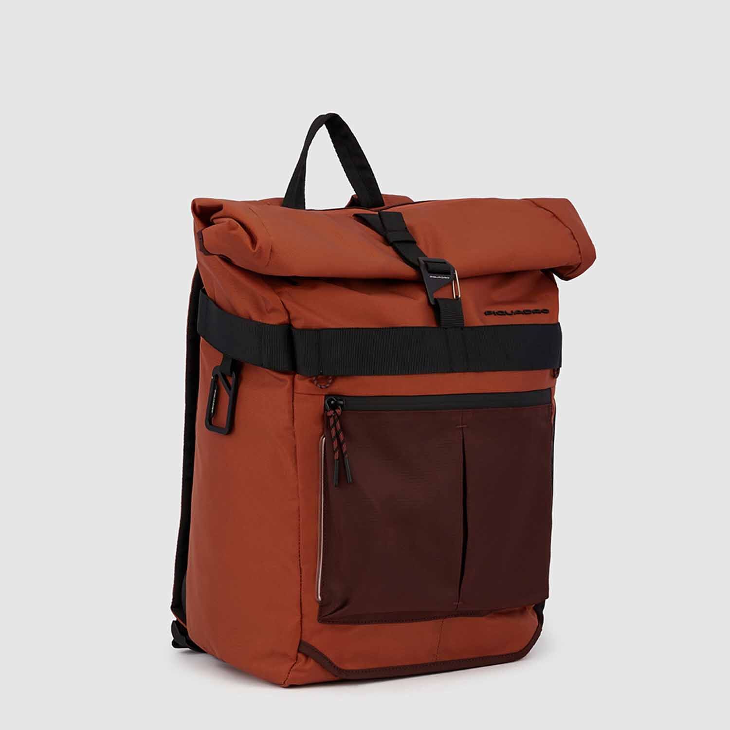 Piquadro Arne Bike Rolltop-Rucksack 15,6" Laptopfach und mit LED-Licht Rost