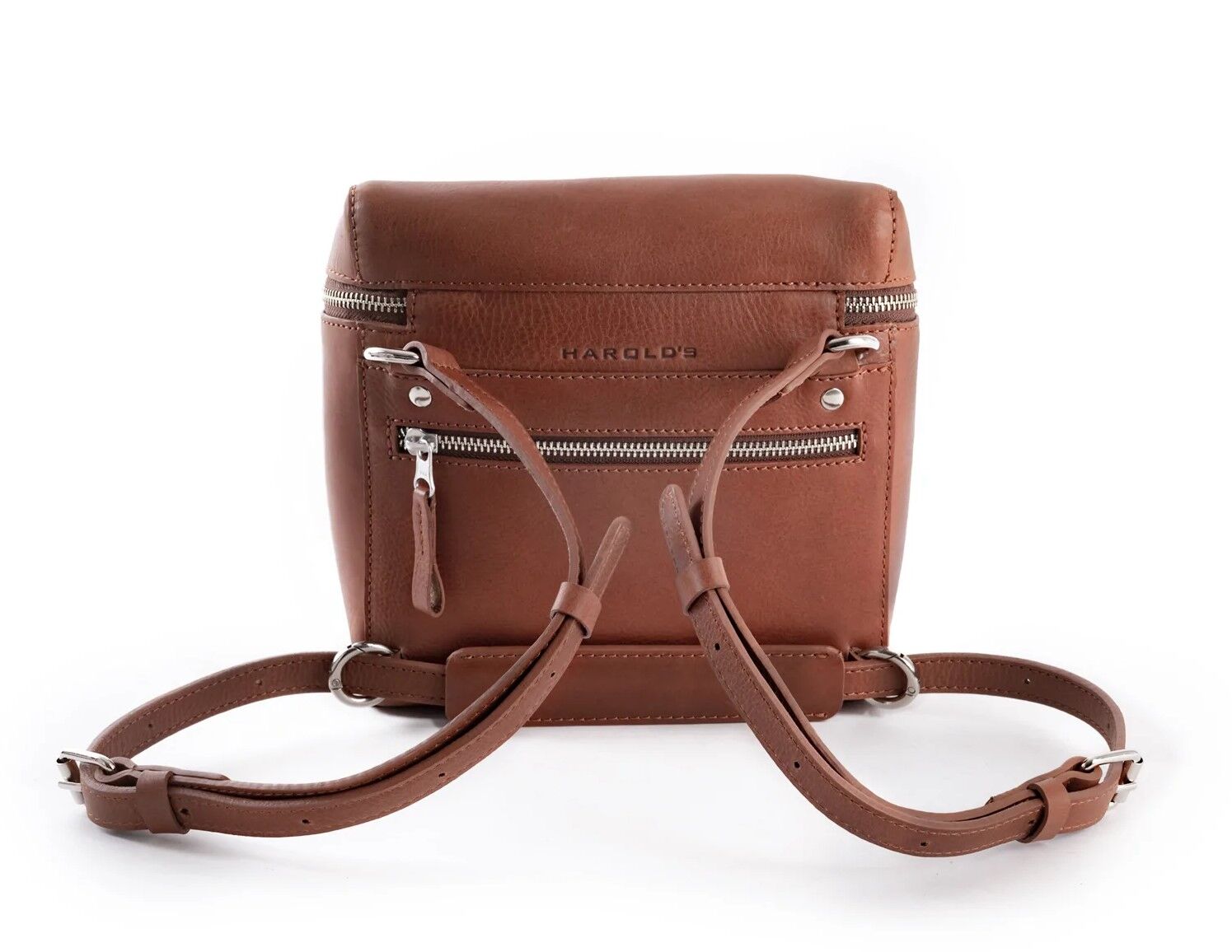 Harold's Box kleine Schultertasche/Rucksack Omega cognac