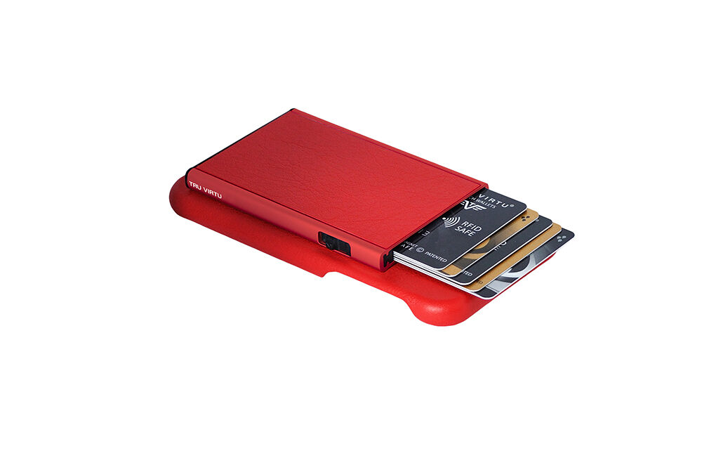 Tru Virtu Click & Slide Pay & Phone Kartenetui und Smartphoneülle - Samsung Galaxy S8 Nappa Coral/Red