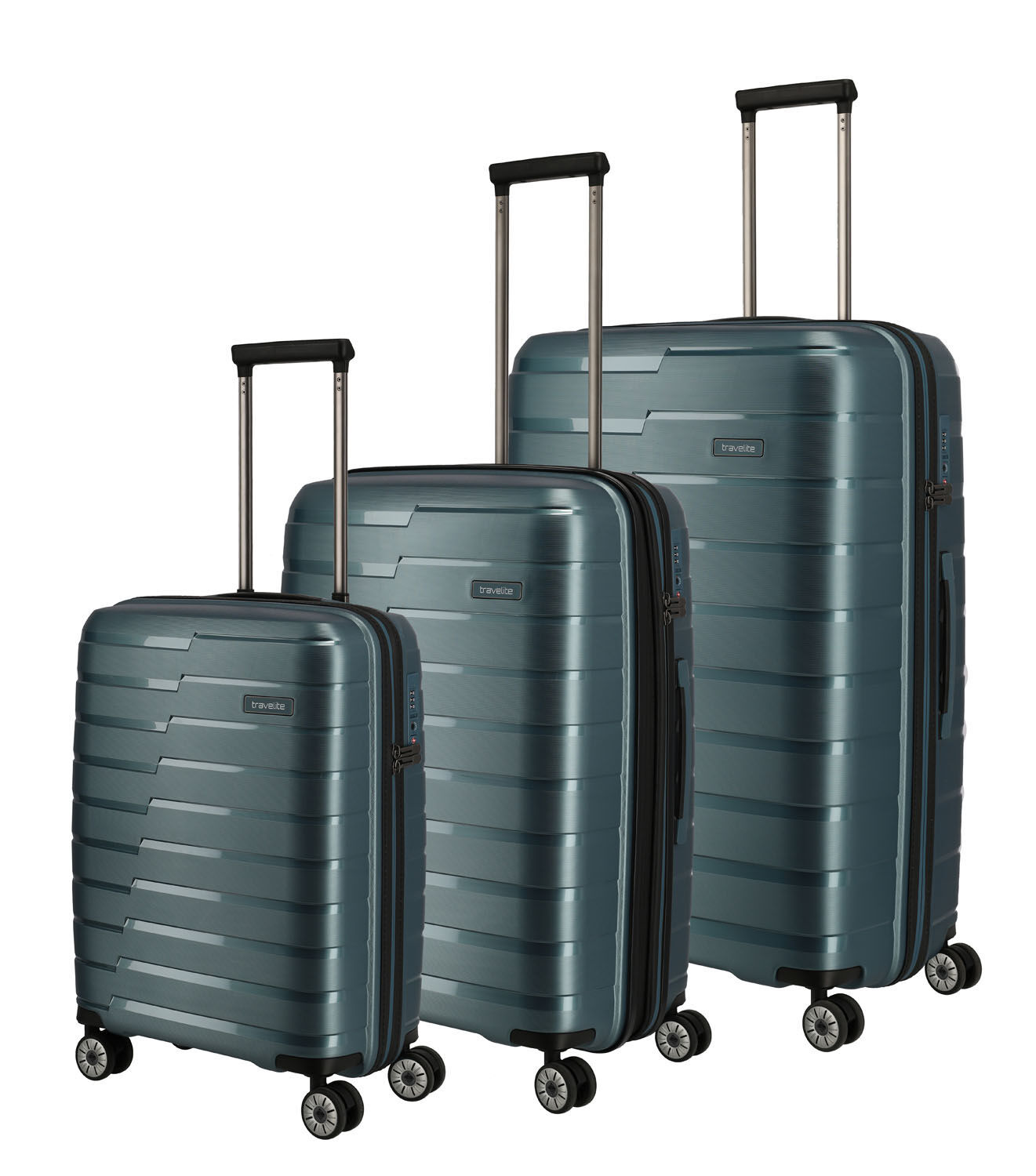 Travelite Air Base 4-Rad Trolley Set L/M-erw/S Eisblau