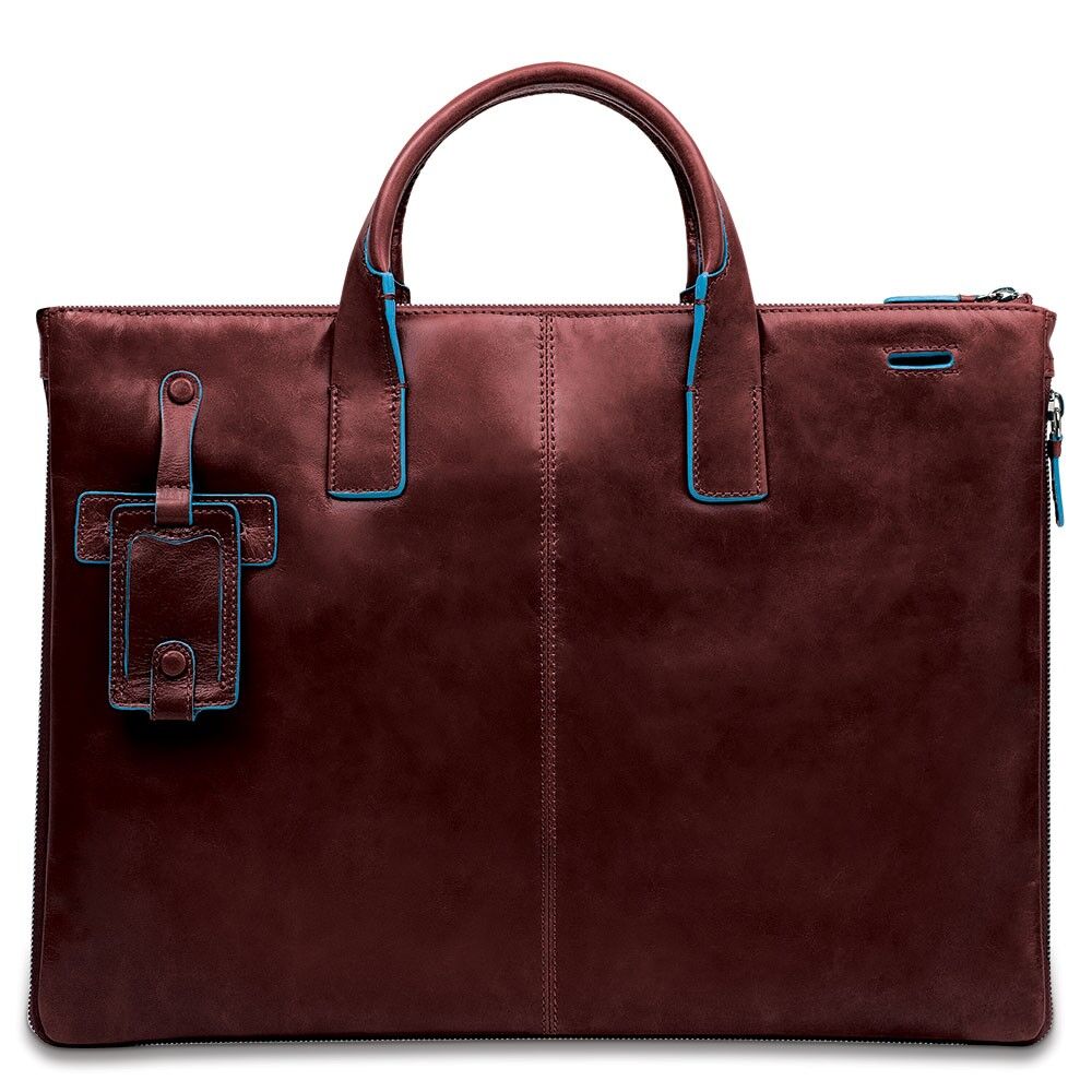 Piquadro Blue Square Erweiterbare, schmale Kurzgrifftasche mit doppeltem Fach Mahagoni Piquadro Blue Square Erweiterbare, schmale Kurzgrifftasche mit doppeltem Fach Mahagoni