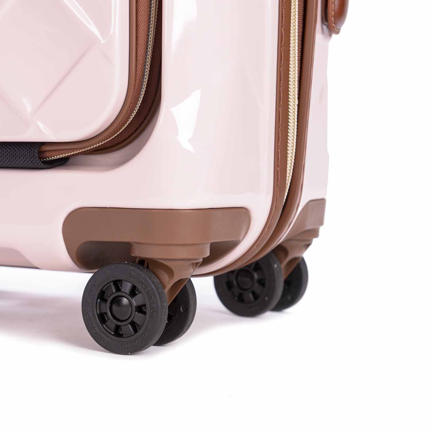Stratic Leather & More Trolley S mit Vortasche, 4-Rollen Rose