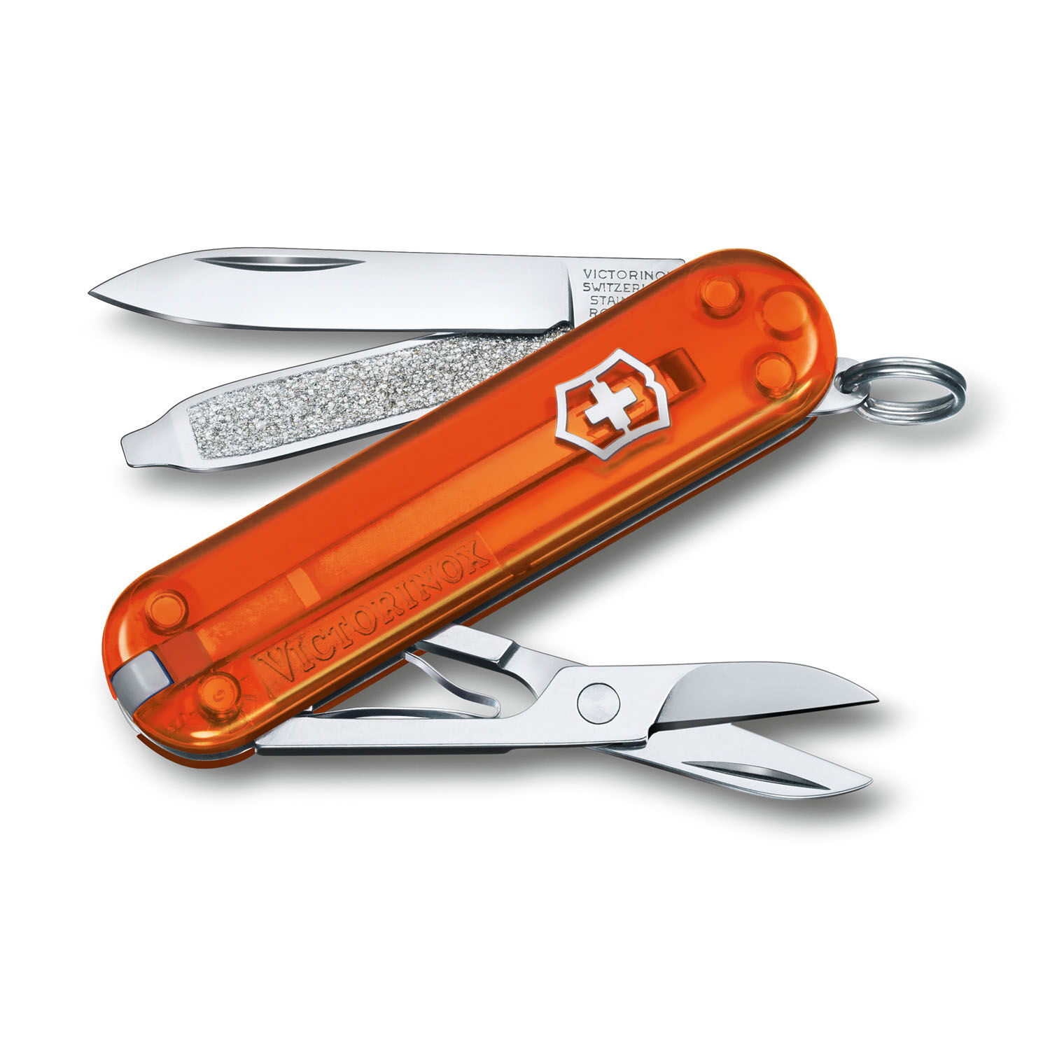 Victorinox Classic SD 7 Funktionen, kleines Taschenmesser Fire Opal