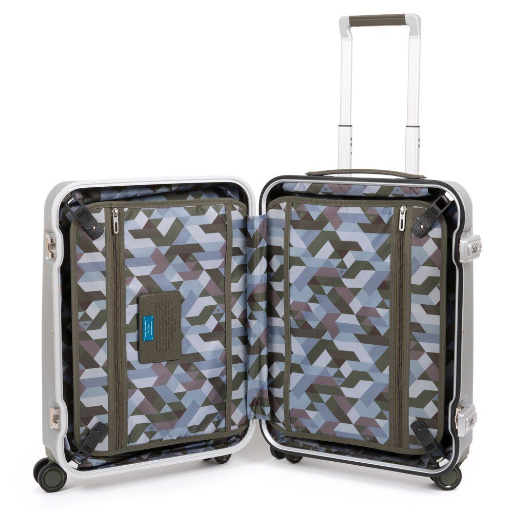 Piquadro Relyght Plus Kabinen-Hartschalencomputertrolley mit 4-Rollen Grau/Grün