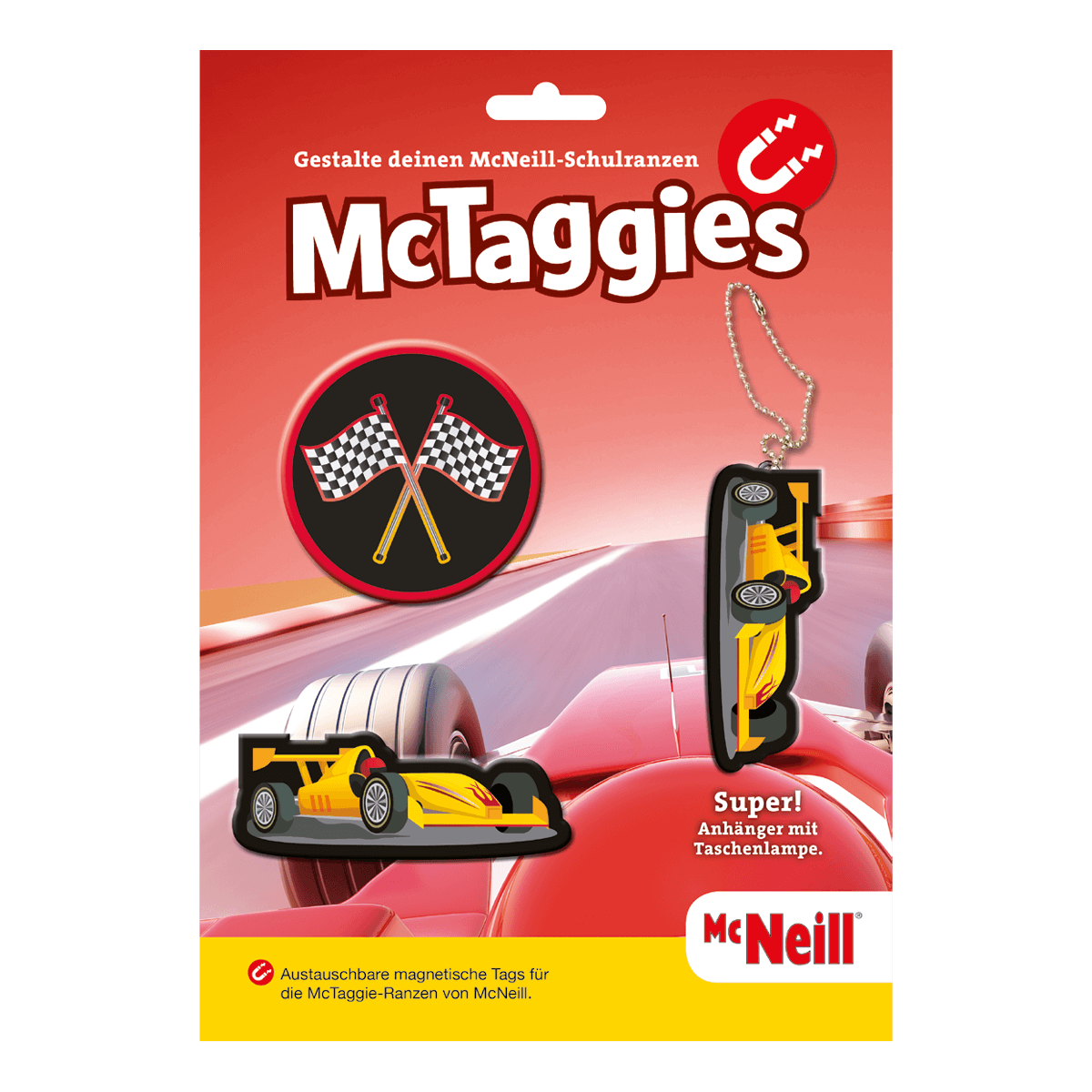 McNeill Schulzubehör McTaggies, Set 3-teilig Racecar