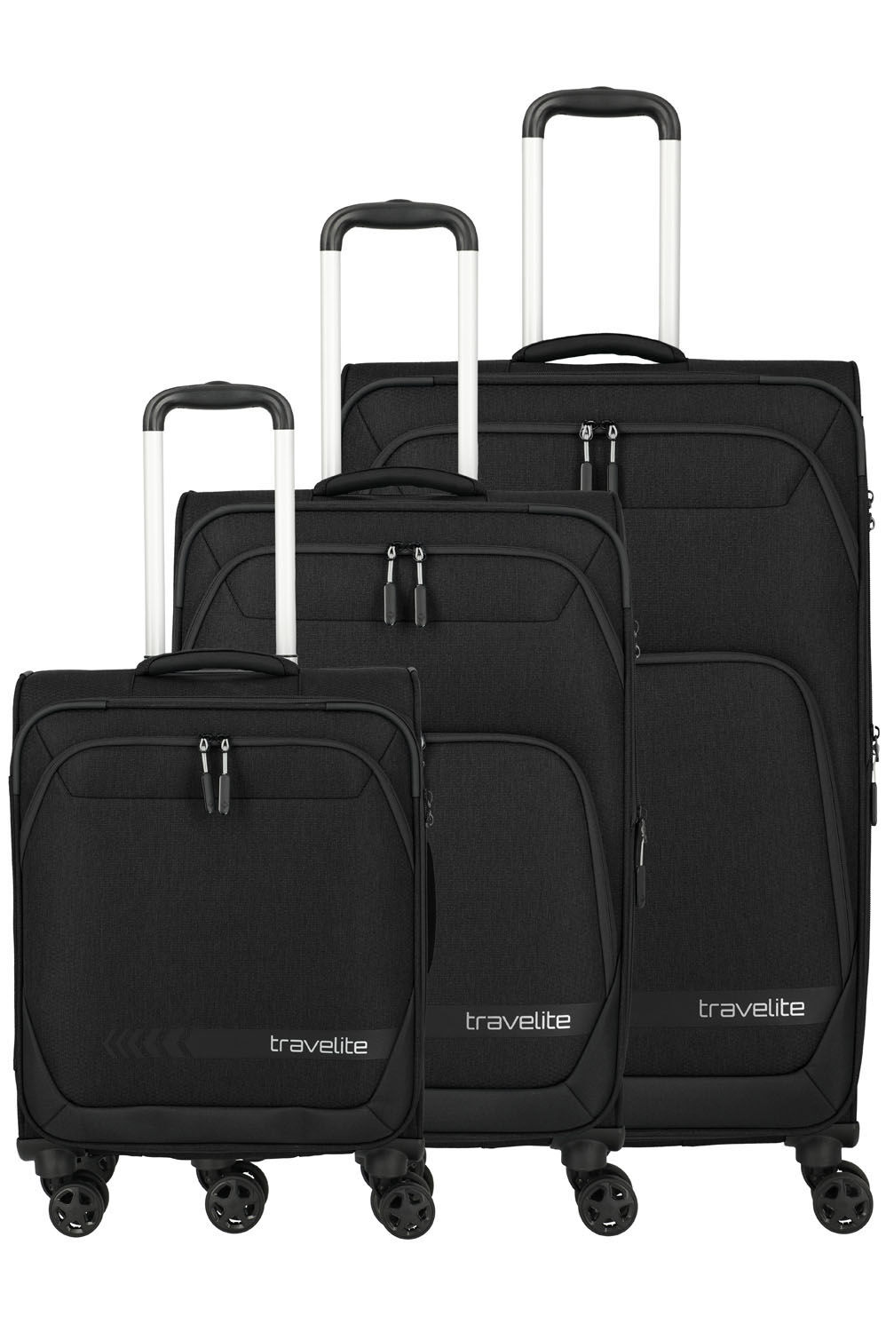 Travelite Kick Off 3-tlg. 4w Koffer-Set, Black