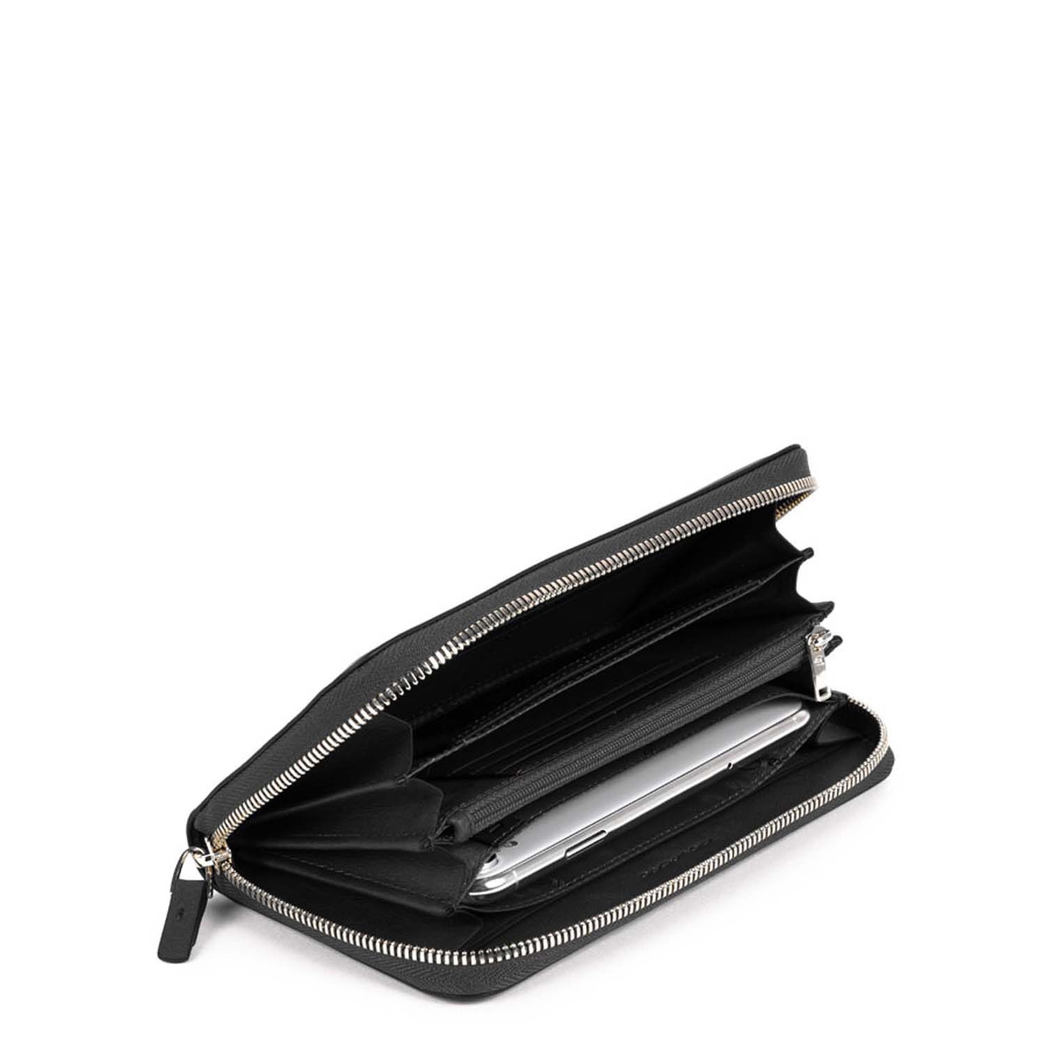 Piquadro Gea RV-Damenbörse mit Smartphone-Fach und RFID-Blocker schwarz Piquadro Gea RV-Damenbörse mit Smartphone-Fach und RFID-Blocker schwarz