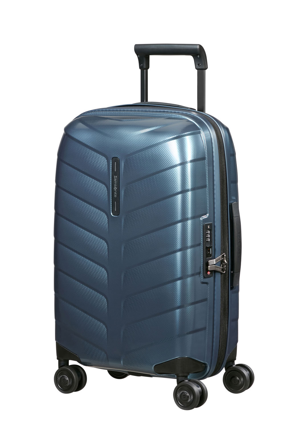 Samsonite Attrix Trolley mit 4 Rollen erweiterbar 55cm (23/26cm) Steel Blue