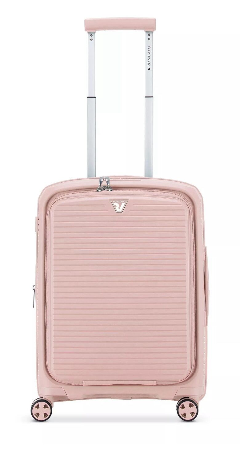Roncato ARCADE DLX Trolley S (55cm) Erweiterbar mit Vortasche Pastellrosa