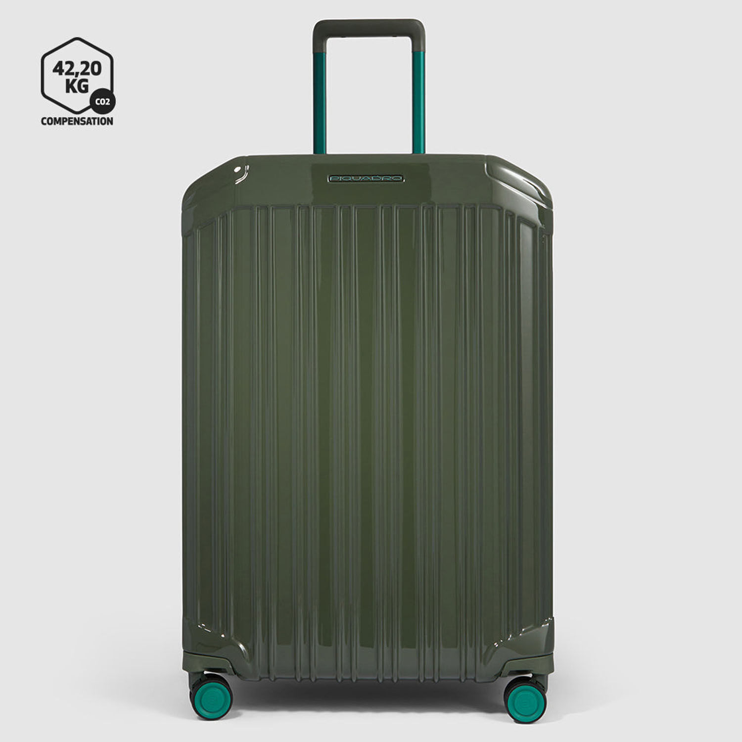 Piquadro PQ Light Großer Trolley Koffer mit 4-Rollen, erweiterbar4 Rollen Foresta Verde