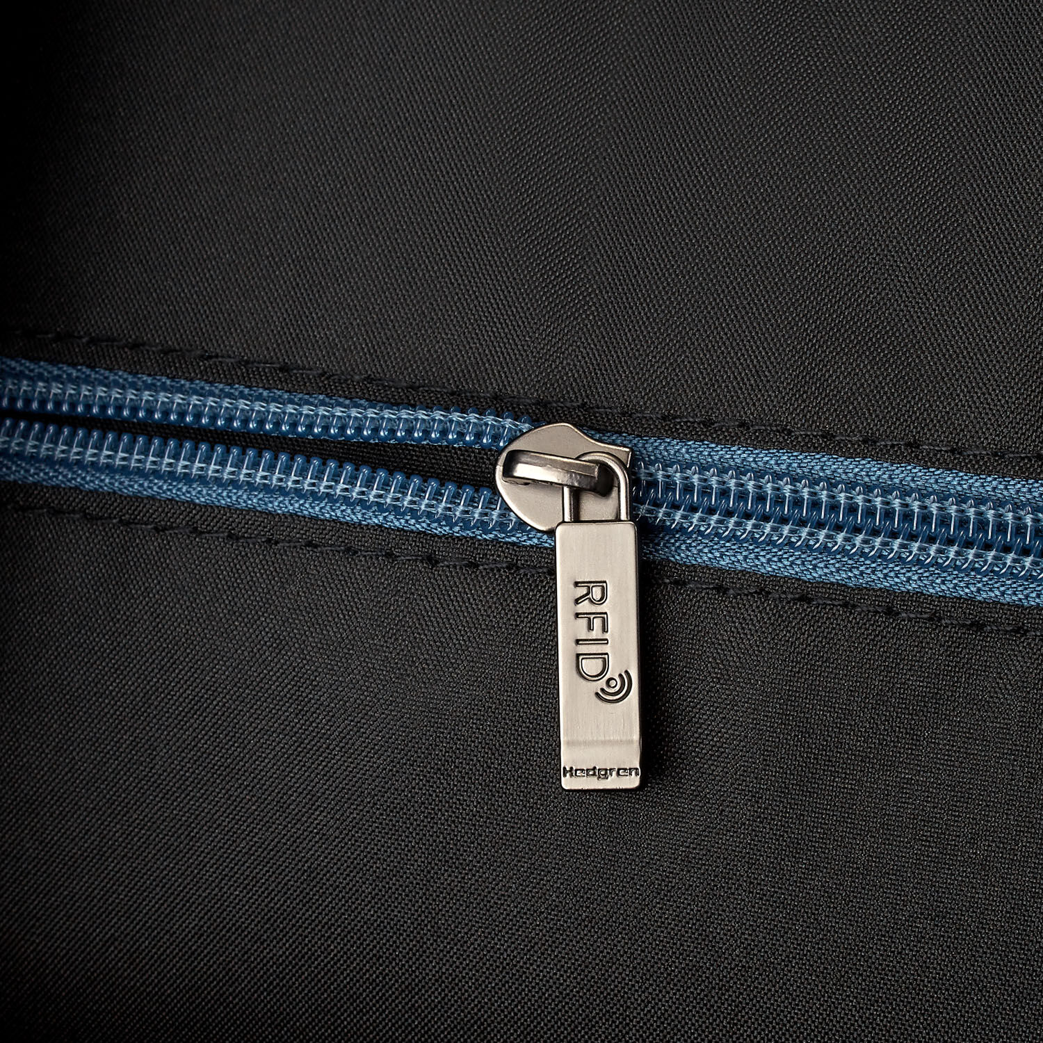 Hedgren Great American Heritage CRUSADE Drawstring Backpack RFID Denim Blue