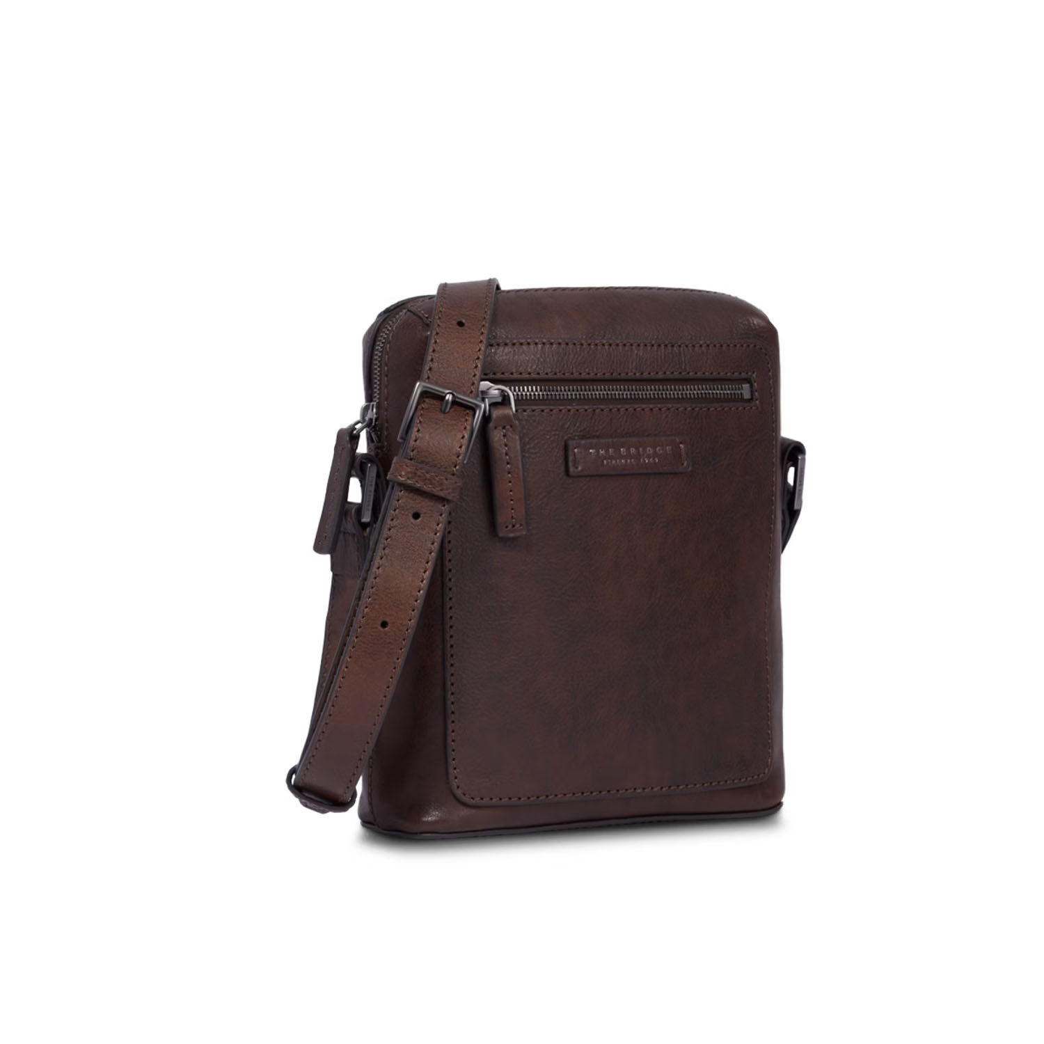 The Bridge Alberto Wild Leder-Schultertasche -0531137U Kastanie/Ruthenium