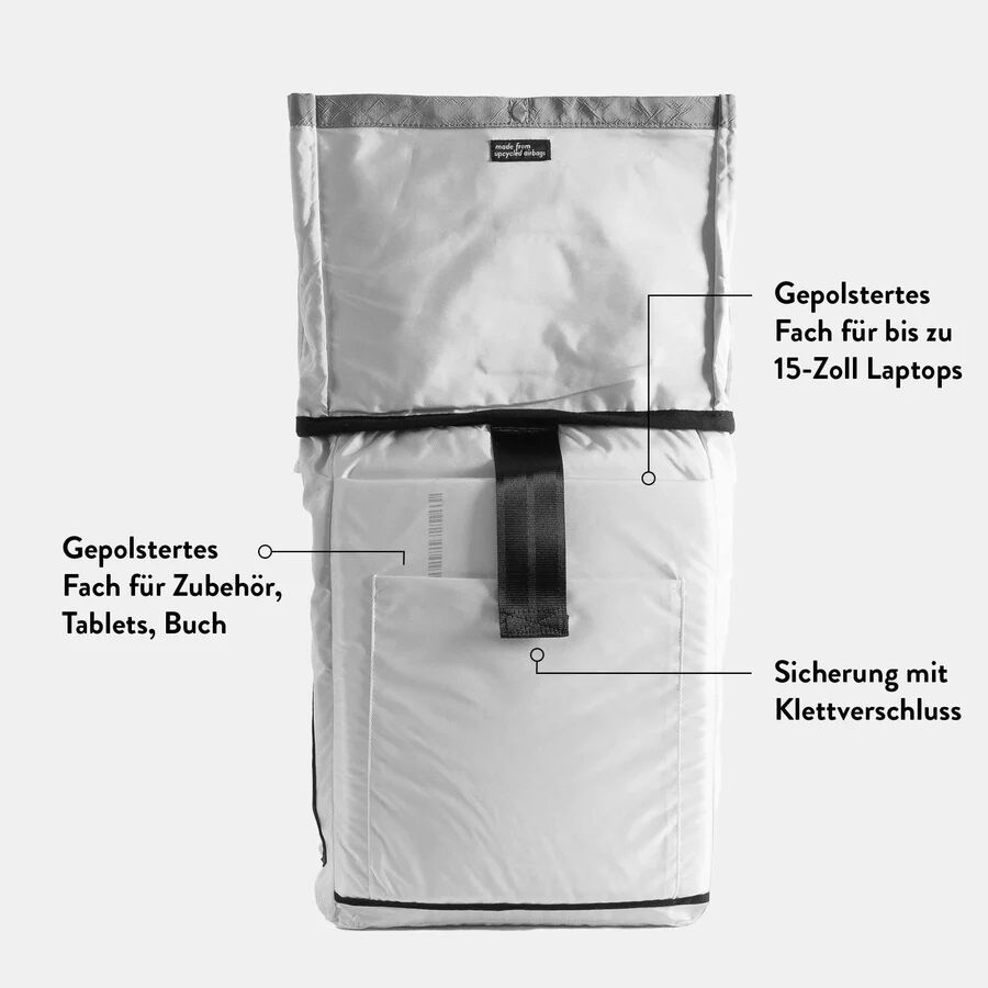 Airpaq Rolltop Airbag -Rucksack mit 15" Laptopfach Blau