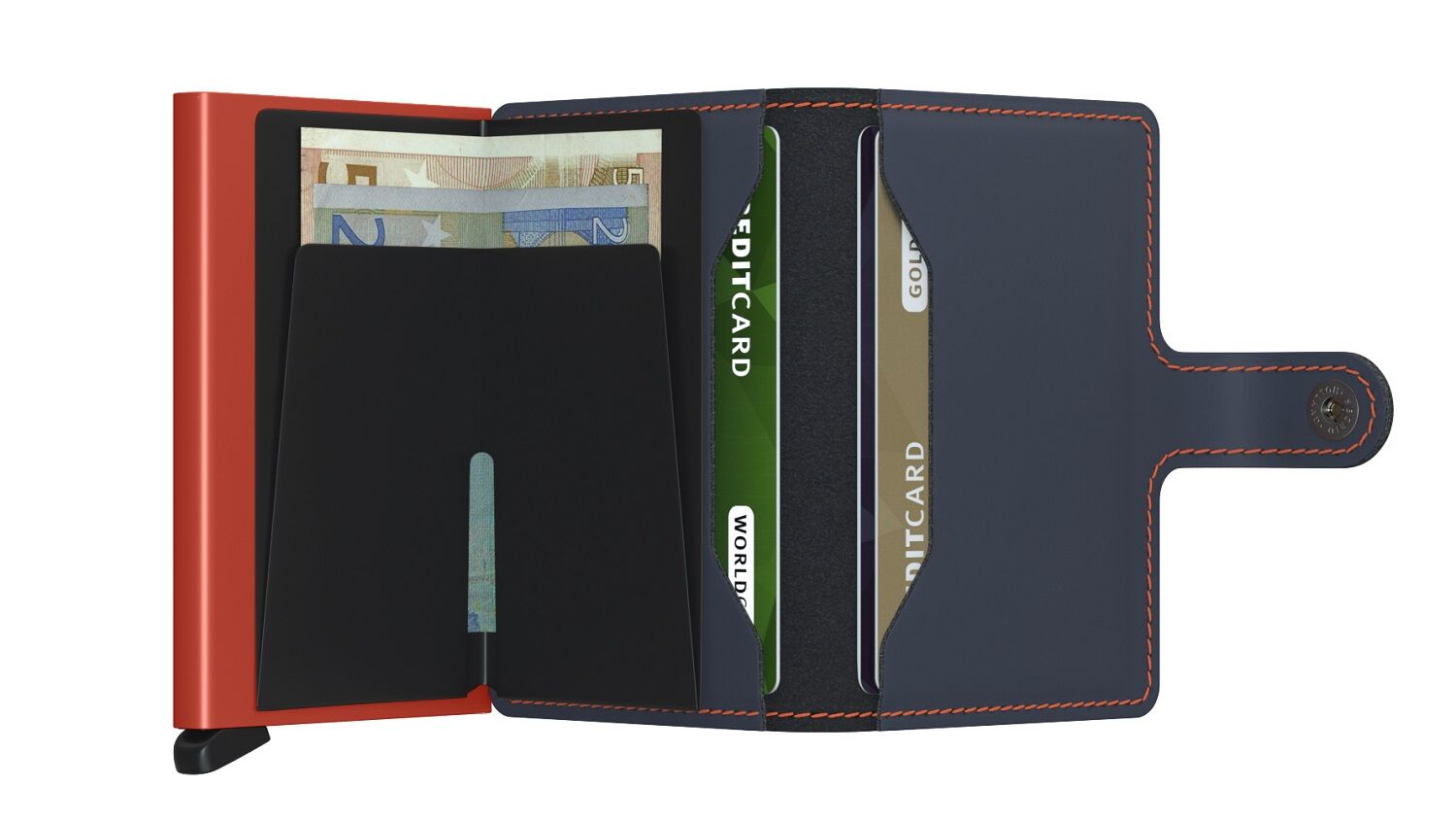 Secrid Miniwallet Matte MM-Night Blue & Orange