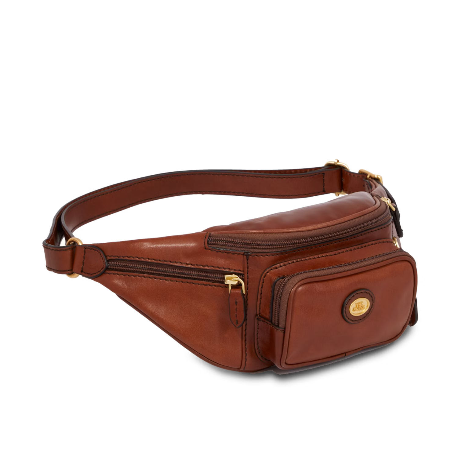 The Bridge Story Viaggio Leder-Gürteltasche Braun/Gold