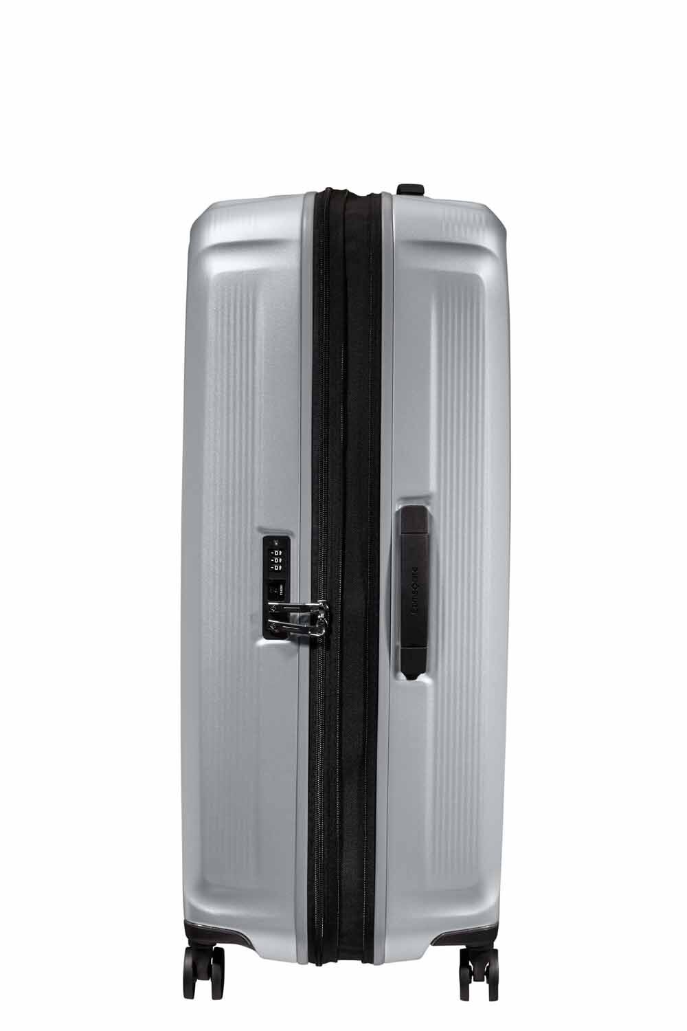 Samsonite Nuon Trolley mit 4 Rollen erweiterbar 81cm + GRATIS HOTELGUTSCHEIN Matt Silver