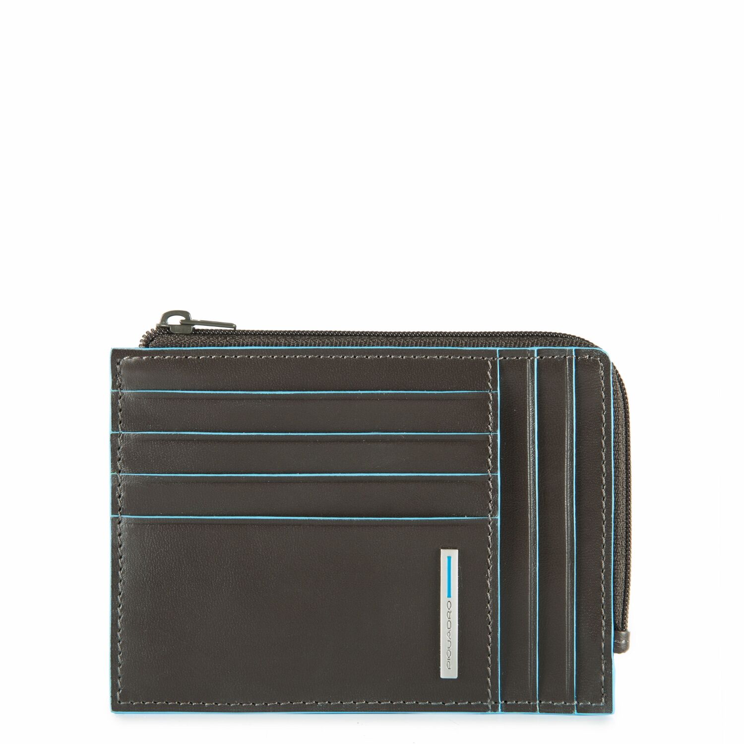 Piquadro Blue Square Reißverschluss-Münzbeutel mit Dokumenten