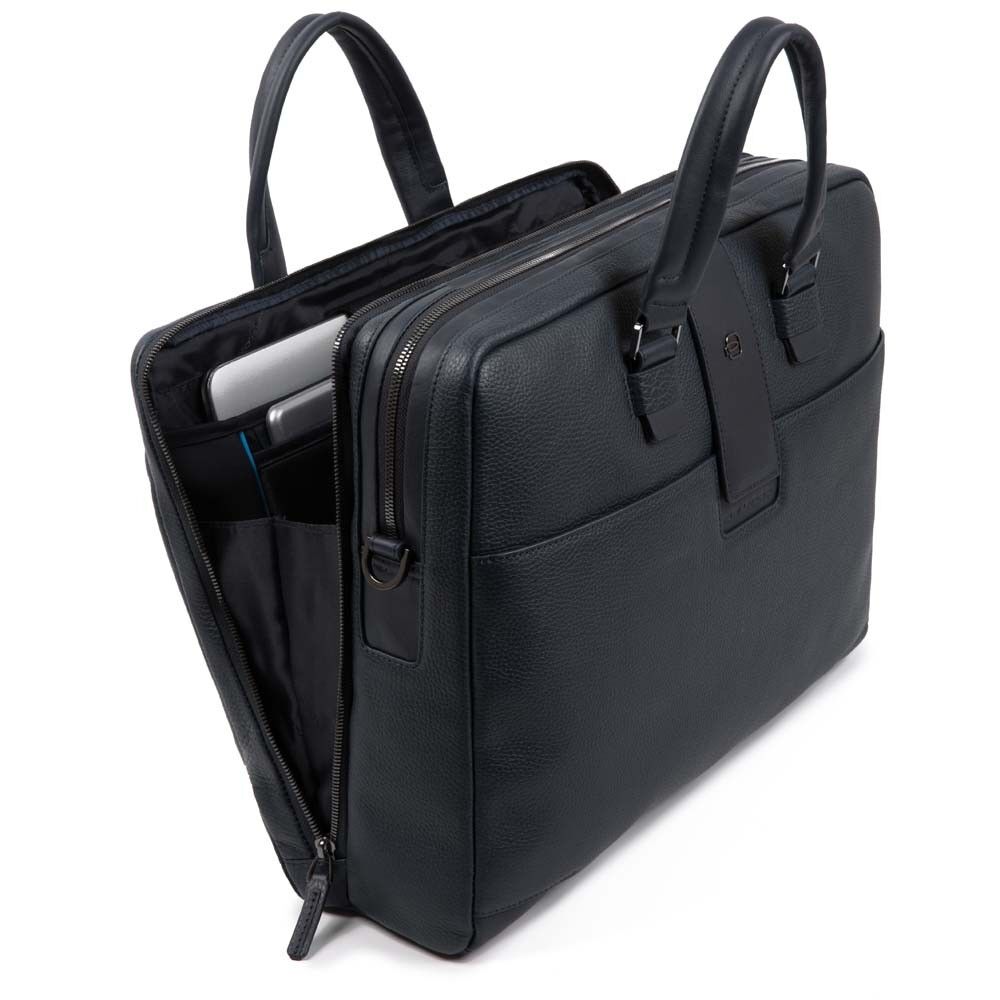 Piquadro ILI Kurzgriff-Laptoptasche mit zwei Fächern und iPad®Air/Pro 9,7-Fach Nachtblau