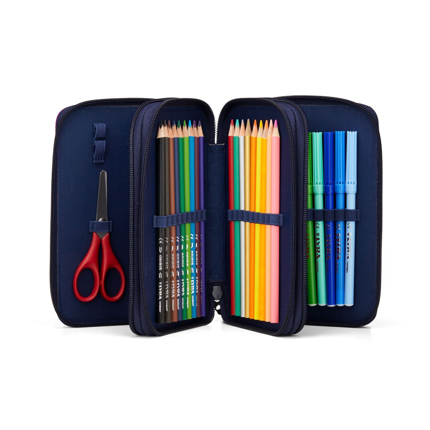 ergobag Schulzubehör SUPER REFLEX GLOW Maxi-Mäppchen, befüllt mit 3 Fächern Bärlaxy