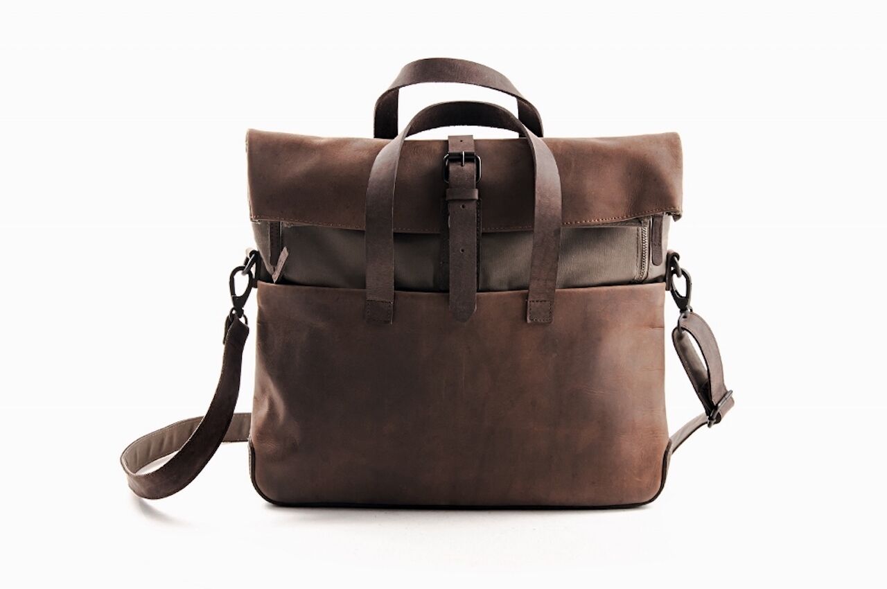 Harold's Twister Kuriertasche L mit Laptopfach 16" natur