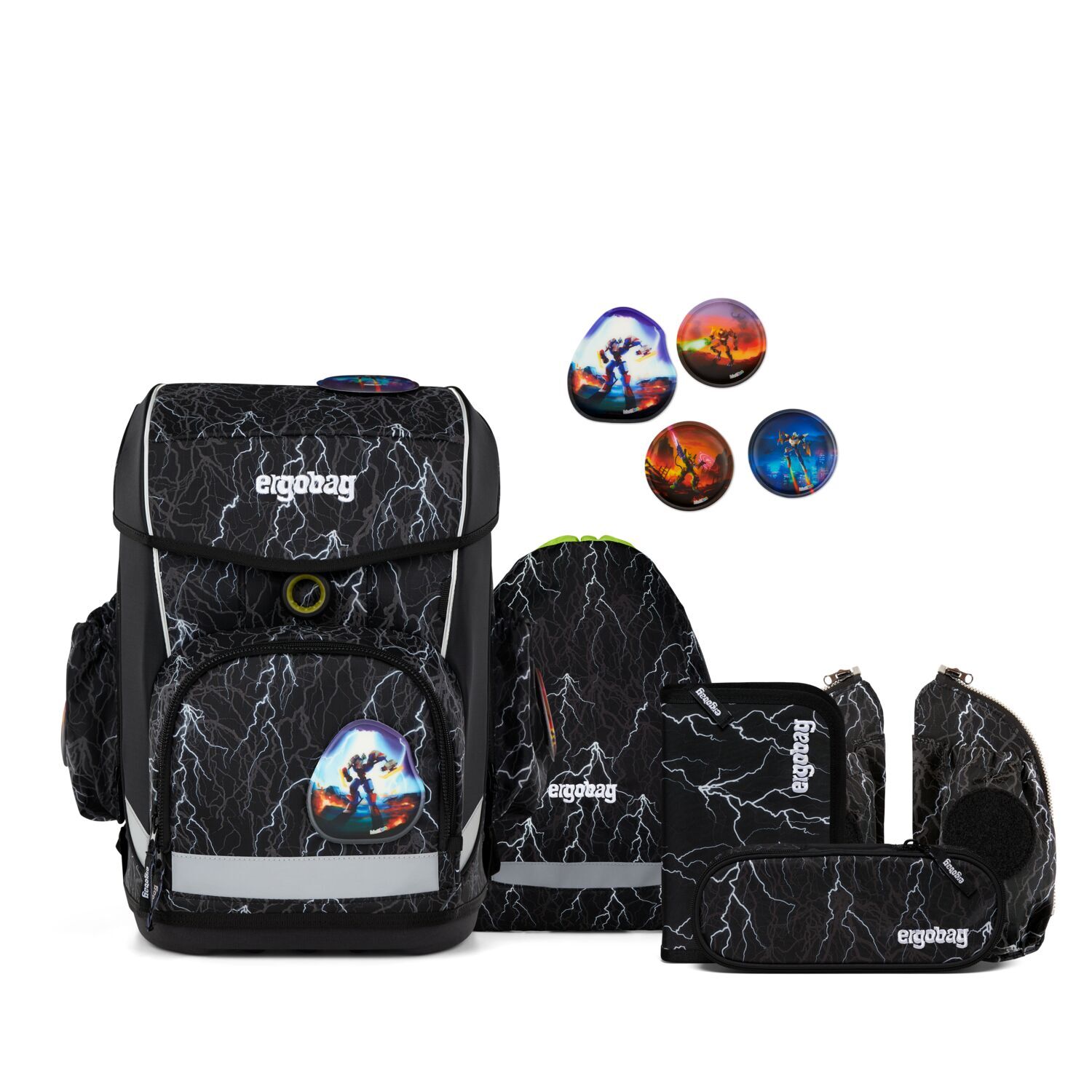 ergobag cubo light REFLEX GLOW 6-teiliges Schulrucksack-Set 2025 ergobag cubo light REFLEX GLOW 6-teiliges Schulrucksack-Set 2025