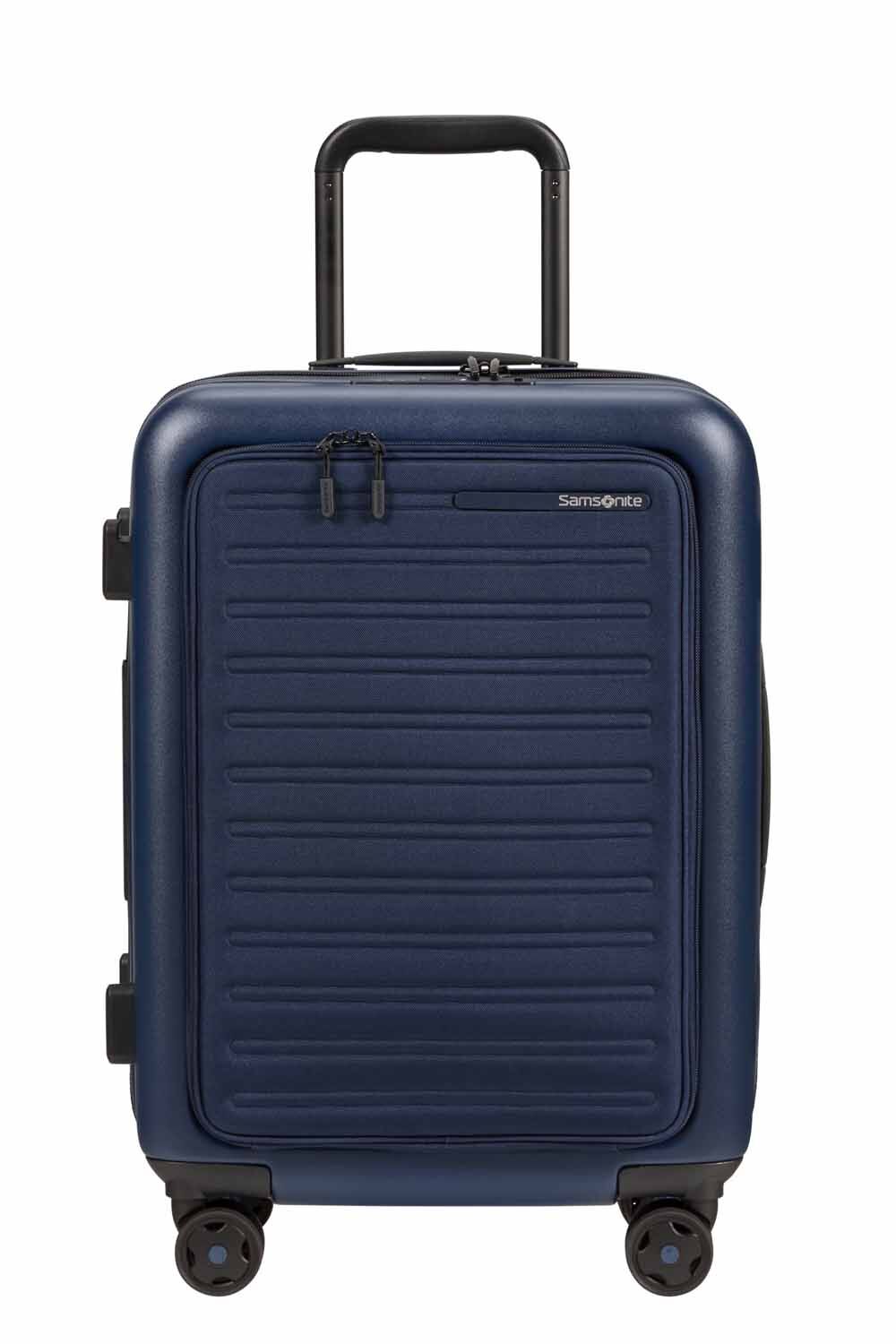 Samsonite Stackd Trolley mit Vortasche, 4 Rollen & erweiterbar + GRATIS HOTELGUTSCHEIN Navy