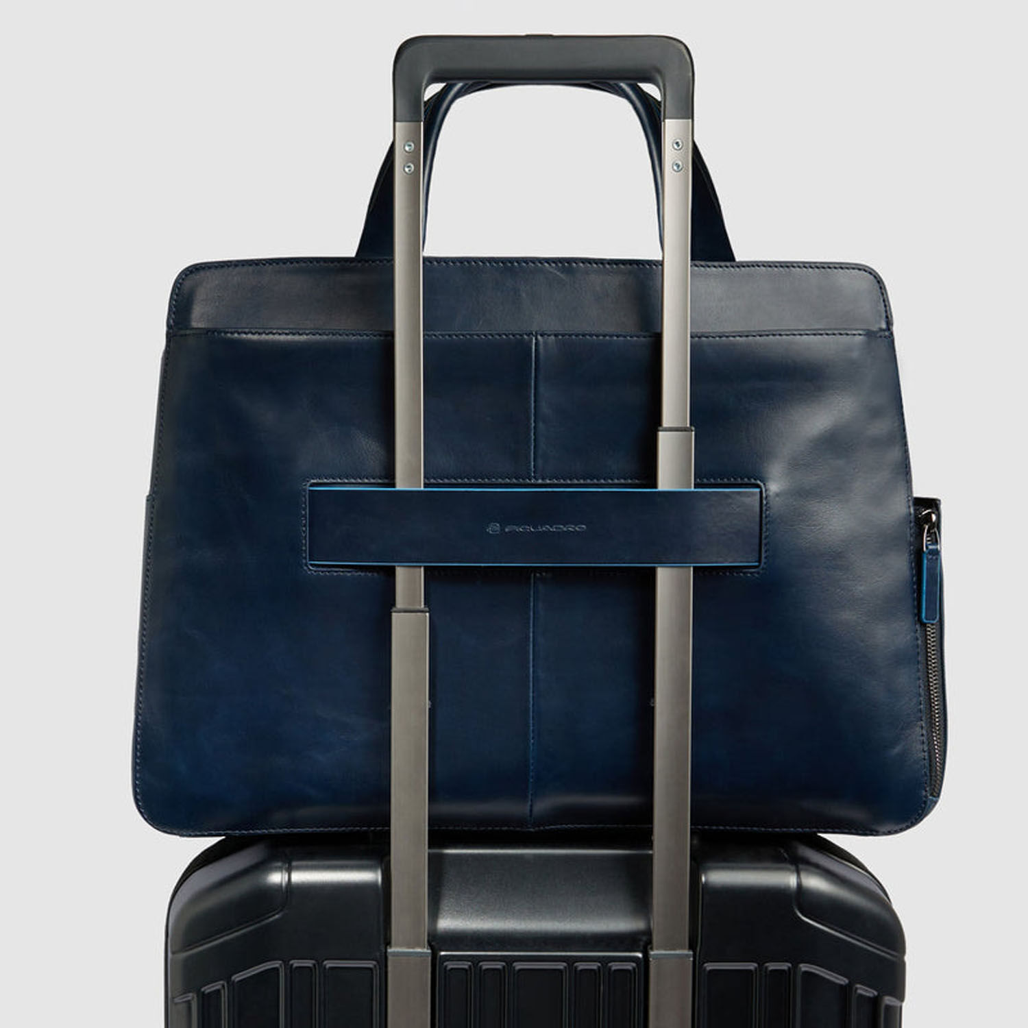 Piquadro Blue Square Leder-Laptoptasche 15,6" Nachtblau