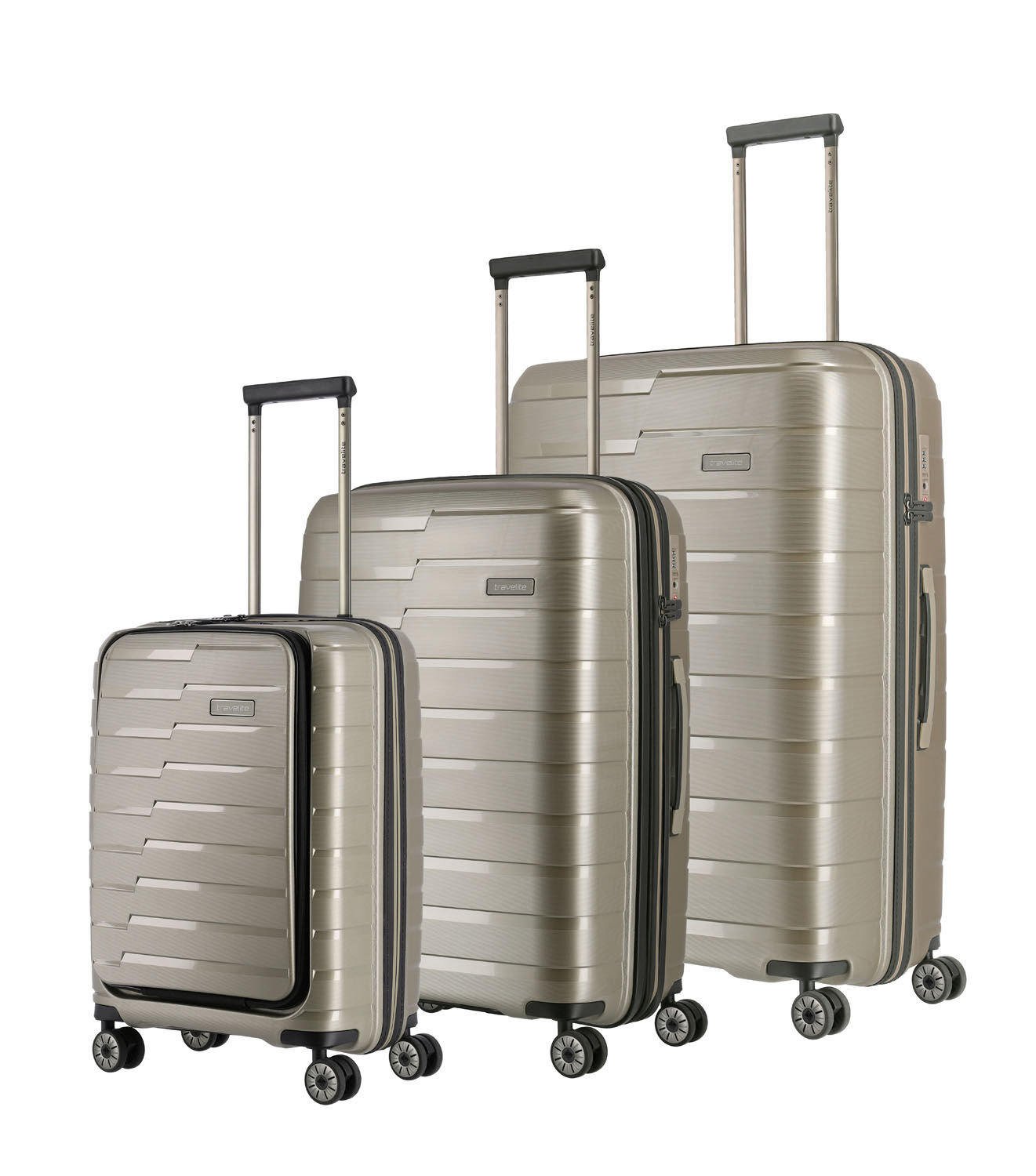Travelite Air Base 4-Rad Trolley Set L / M-erw/ S mit Vortasche Travelite Air Base 4-Rad Trolley Set L / M-erw/ S mit Vortasche