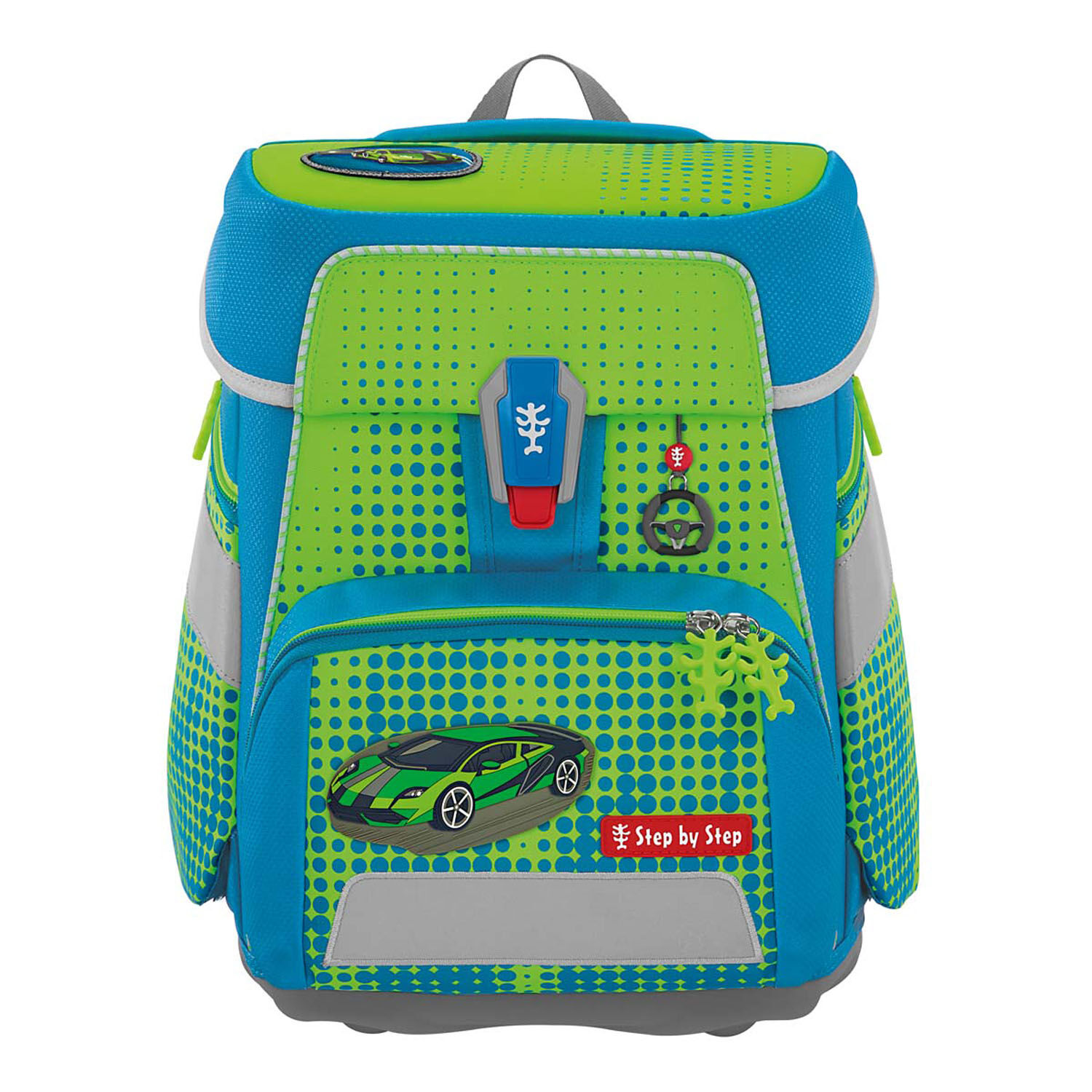 Step by Step SPACE NEON Schulranzen-Set, 5-teilig Race Car Chuck